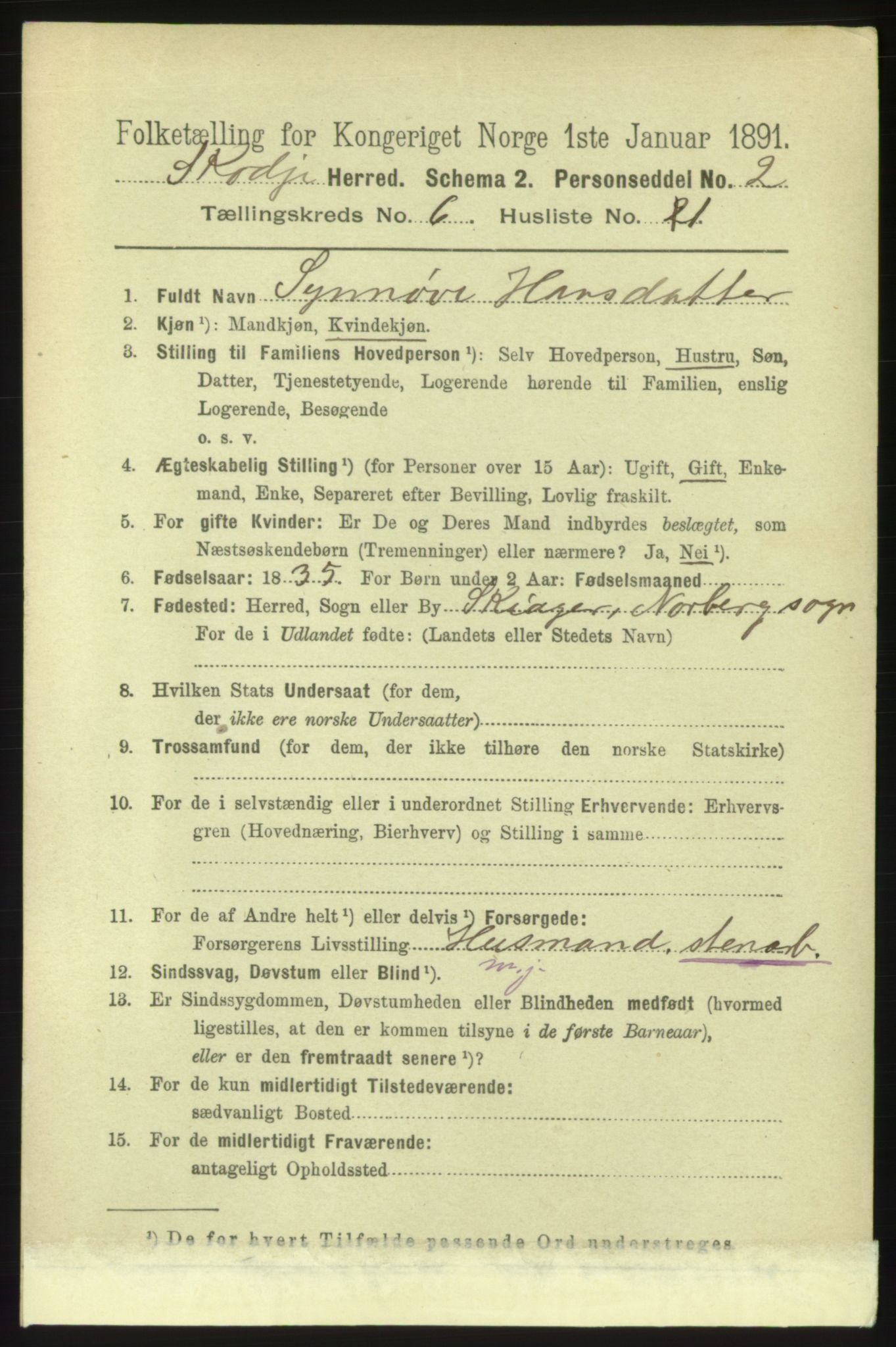 RA, 1891 census for 1529 Skodje, 1891, p. 1248