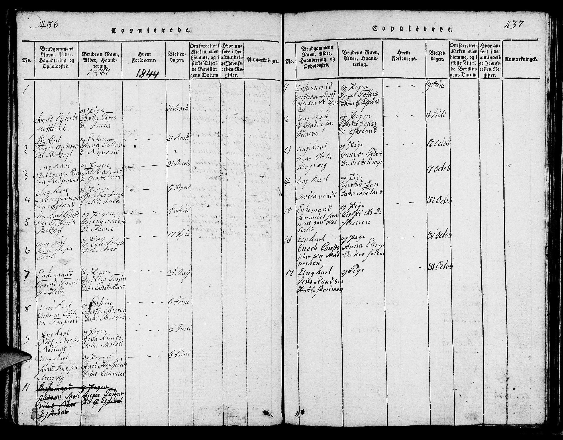 Strand sokneprestkontor, SAST/A-101828/H/Ha/Hab/L0002: Parish register (copy) no. B 2, 1816-1854, p. 436-437