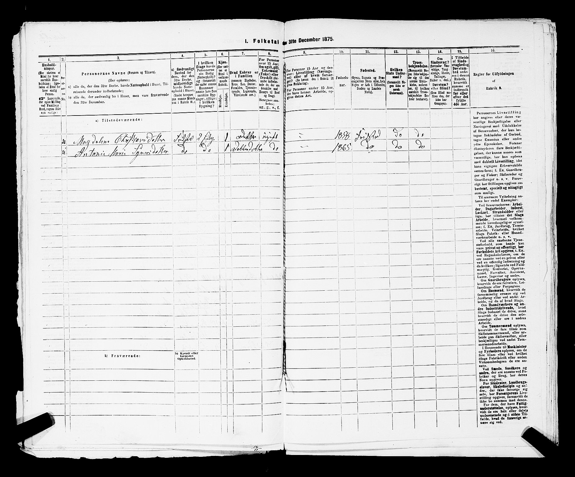 RA, 1875 census for 0103B Fredrikstad/Fredrikstad, 1875, p. 19