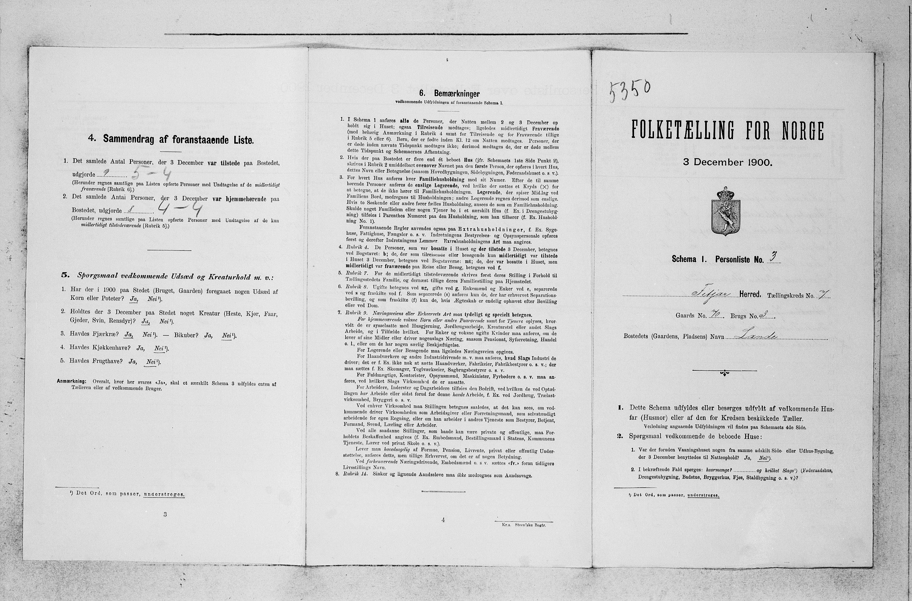 SAB, 1900 census for Fitjar, 1900, p. 748