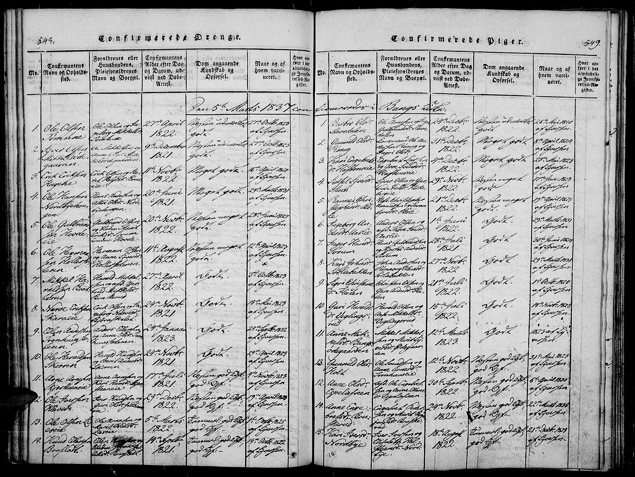 Sør-Aurdal prestekontor, SAH/PREST-128/H/Ha/Haa/L0003: Parish register (official) no. 3, 1825-1840, p. 548-549