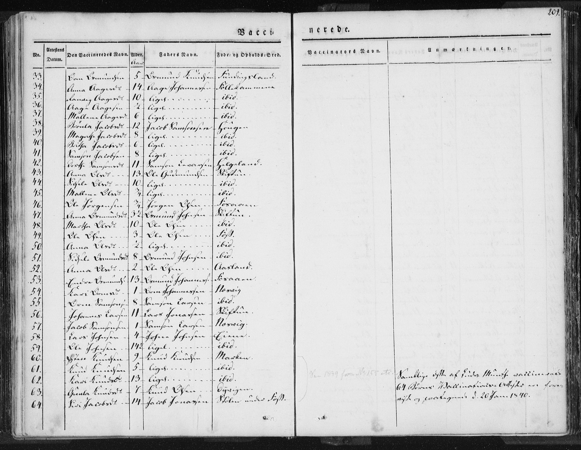 Hjelmeland sokneprestkontor, AV/SAST-A-101843/01/IV/L0006: Parish register (official) no. A 6, 1834-1845, p. 209