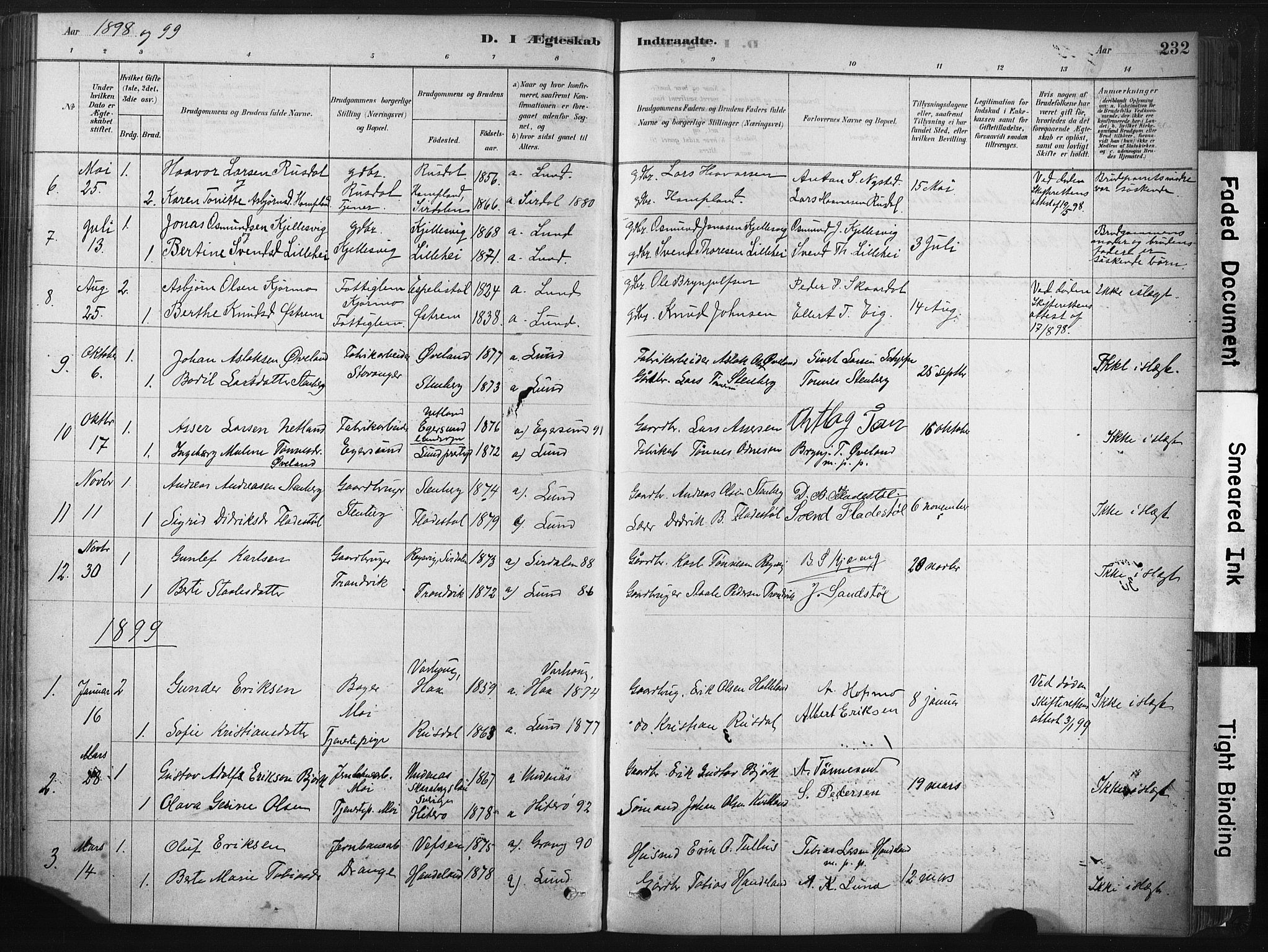 Lund sokneprestkontor, AV/SAST-A-101809/S06/L0011: Parish register (official) no. A 10, 1877-1904, p. 232