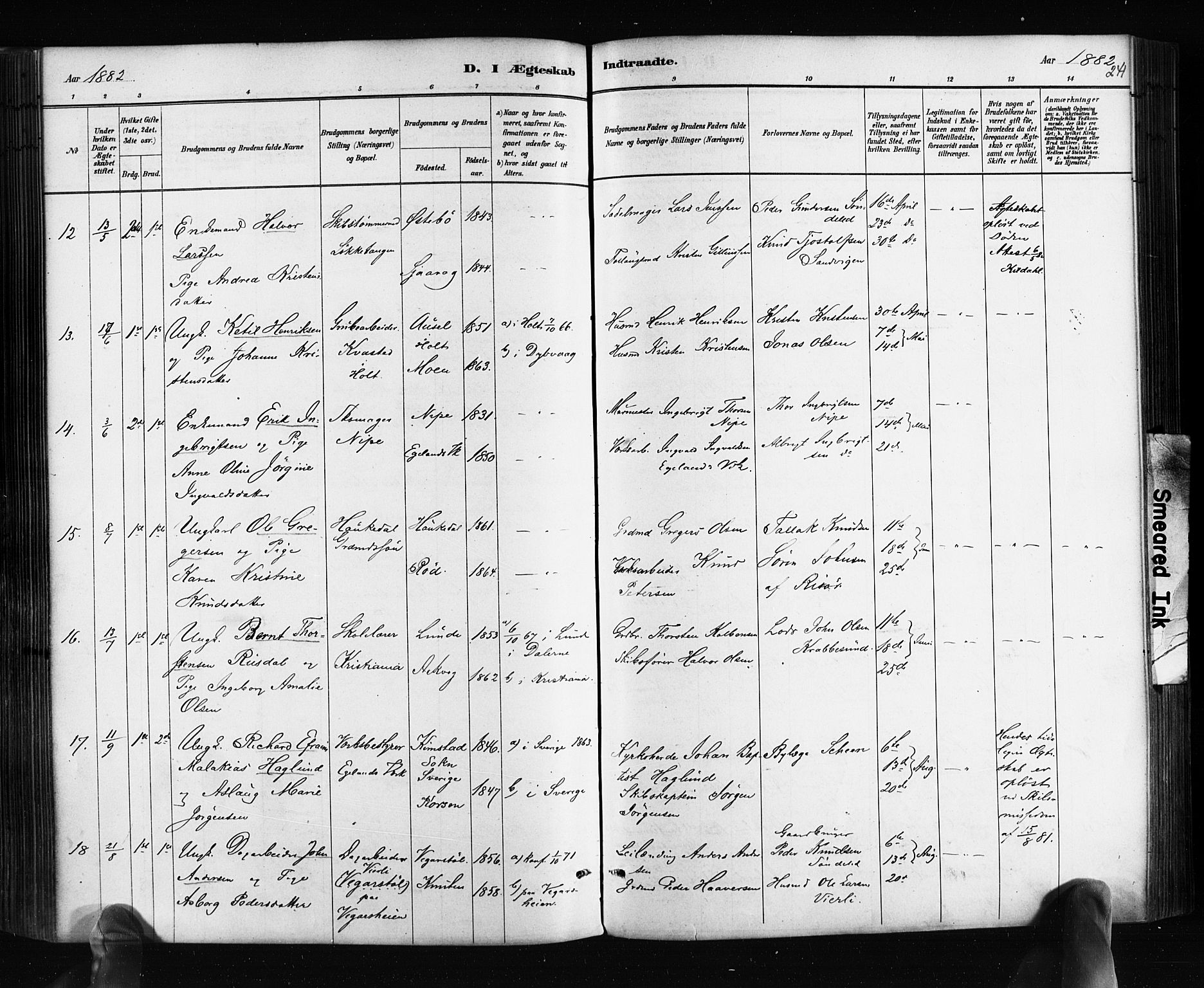 Søndeled sokneprestkontor, SAK/1111-0038/F/Fa/L0004: Parish register (official) no. A 4, 1880-1889, p. 241