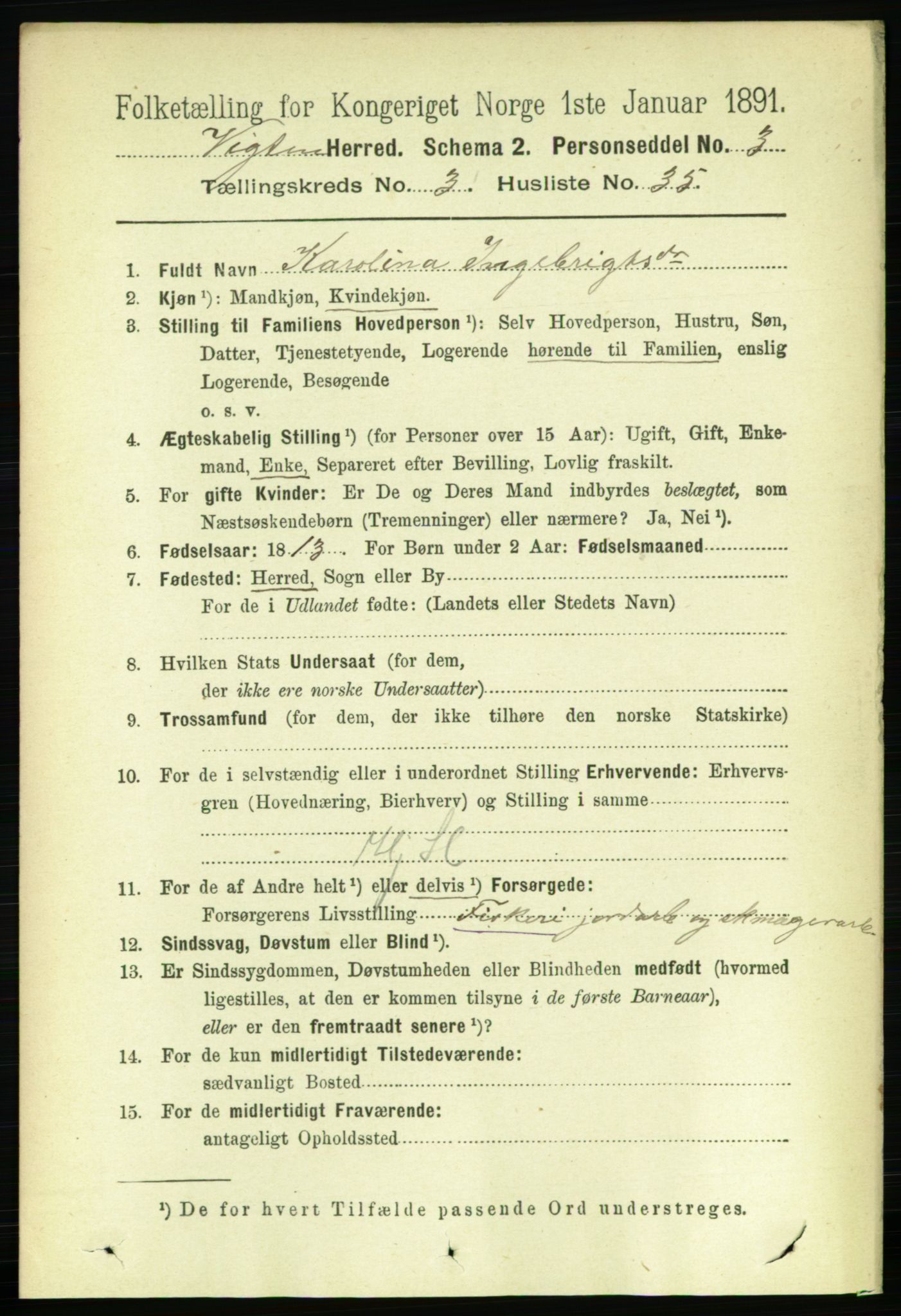 RA, 1891 census for 1750 Vikna, 1891, p. 1971