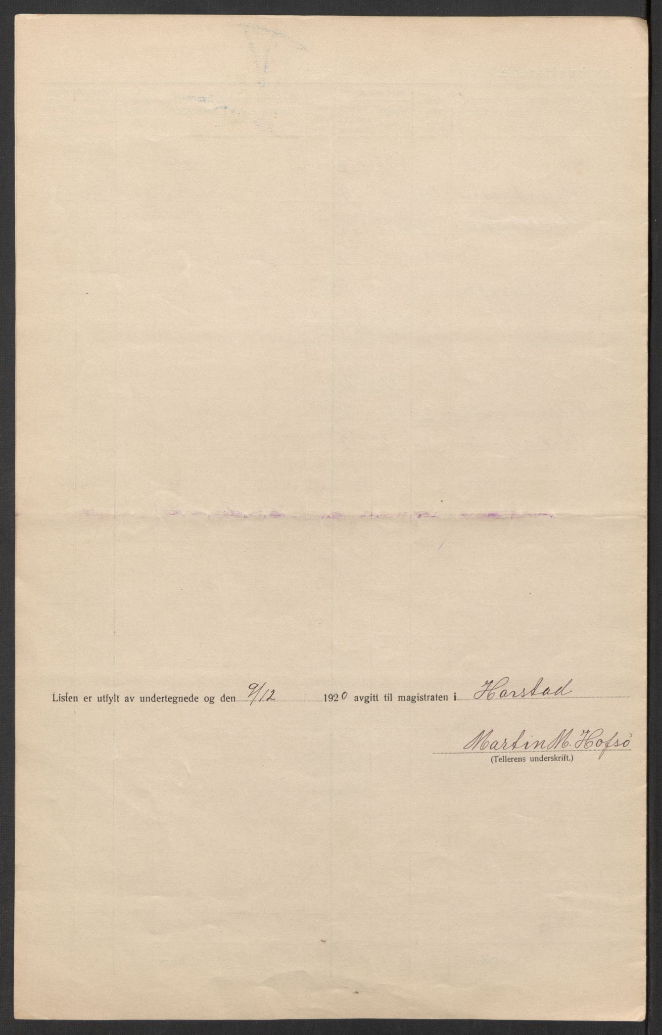 SATØ, 1920 census for Harstad, 1920, p. 18