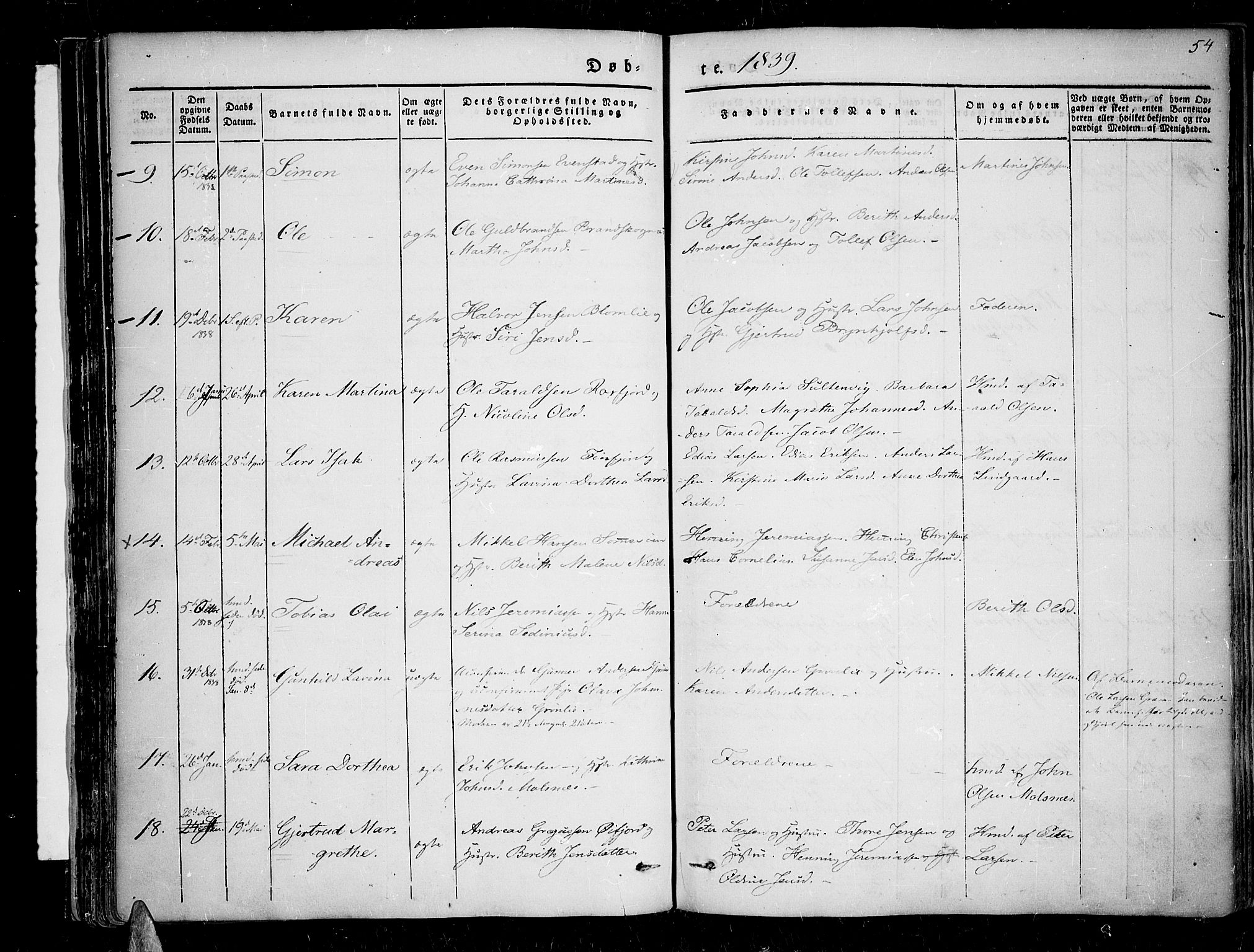 Lenvik sokneprestembete, SATØ/S-1310/H/Ha/Haa/L0004kirke: Parish register (official) no. 4, 1832-1844, p. 54