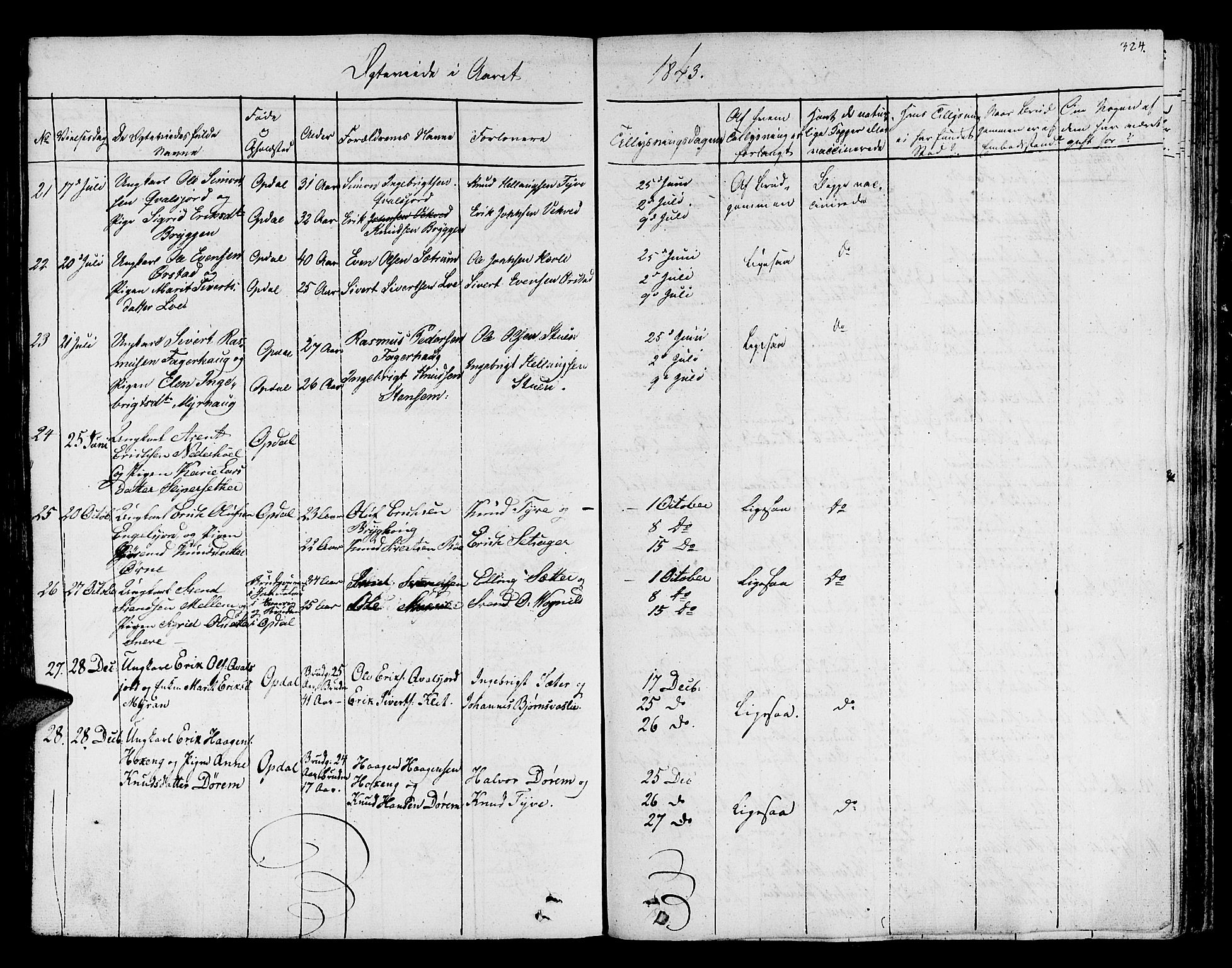 Ministerialprotokoller, klokkerbøker og fødselsregistre - Sør-Trøndelag, SAT/A-1456/678/L0897: Parish register (official) no. 678A06-07, 1821-1847, p. 324