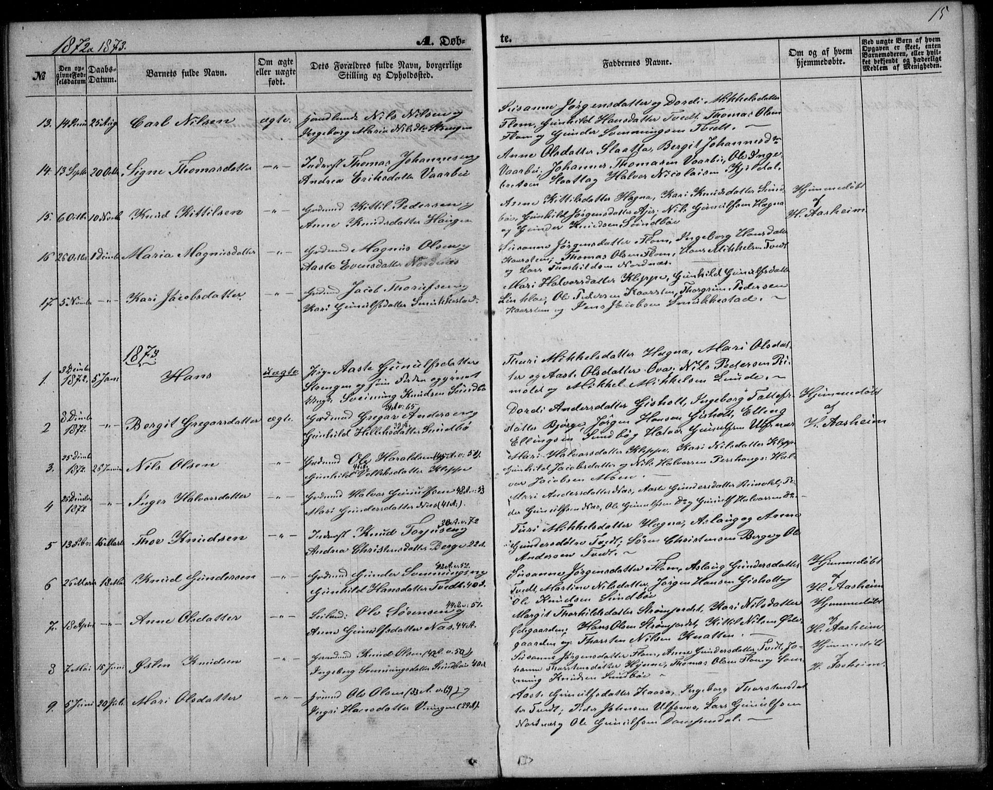 Lunde kirkebøker, SAKO/A-282/F/Fb/L0002: Parish register (official) no. II 2, 1861-1881, p. 15