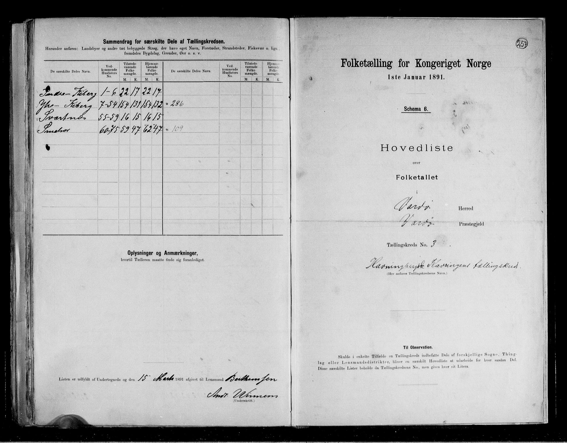 RA, 1891 census for 2028 Vardø, 1891, p. 10