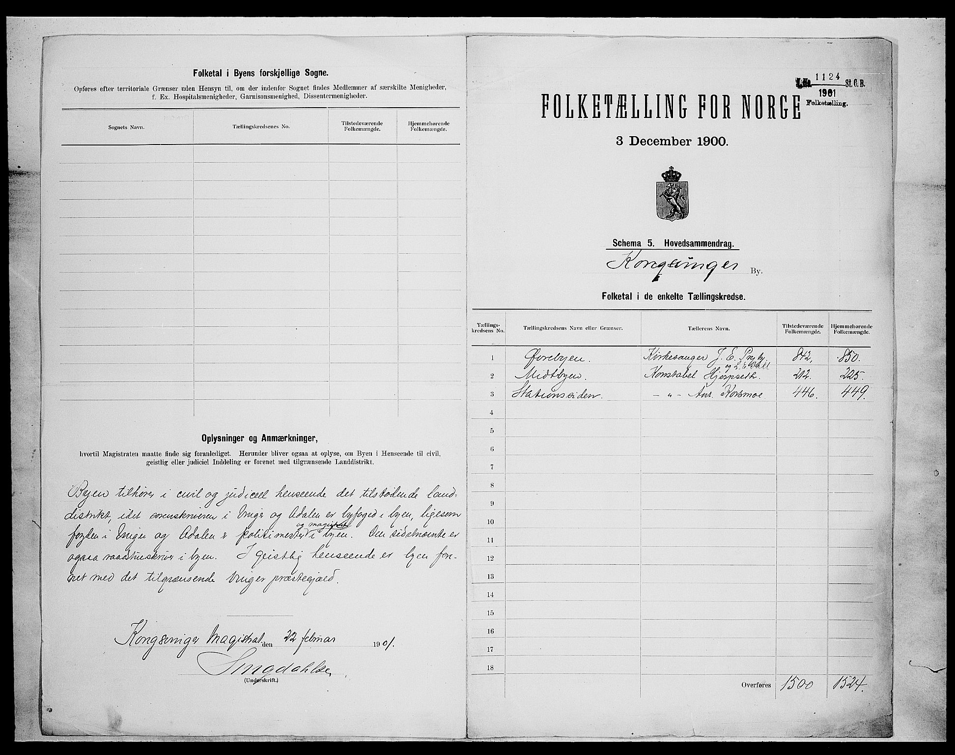 SAH, 1900 census for Kongsvinger, 1900, p. 2