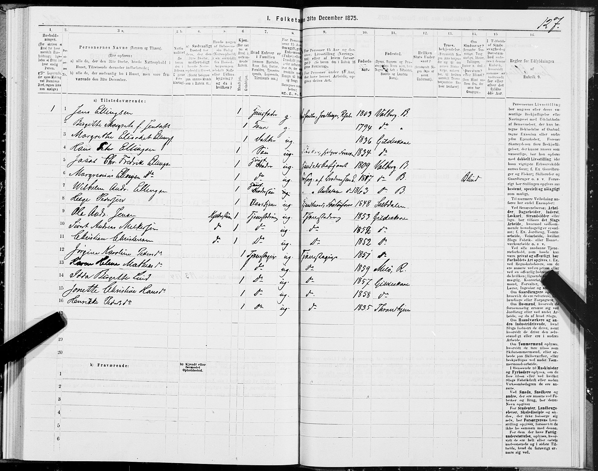 SAT, 1875 census for 1838P Gildeskål, 1875, p. 4127