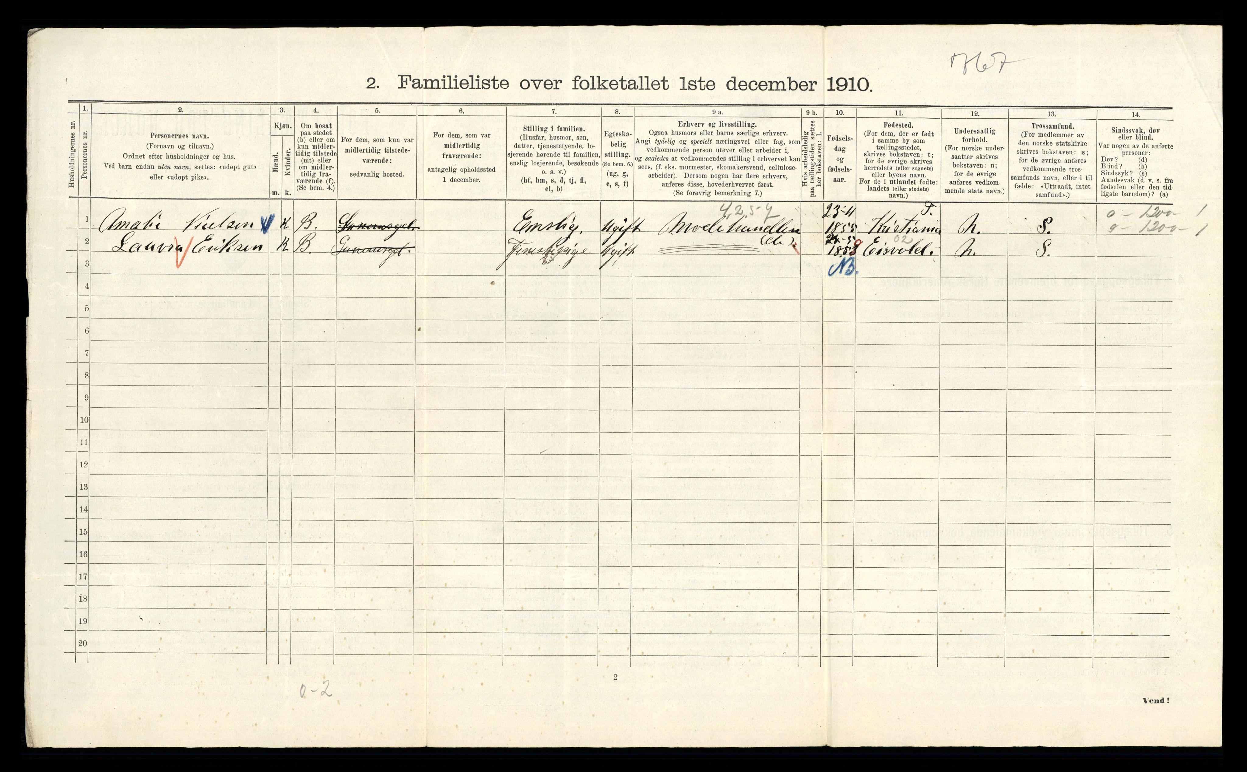 RA, 1910 census for Kristiania, 1910, p. 31544