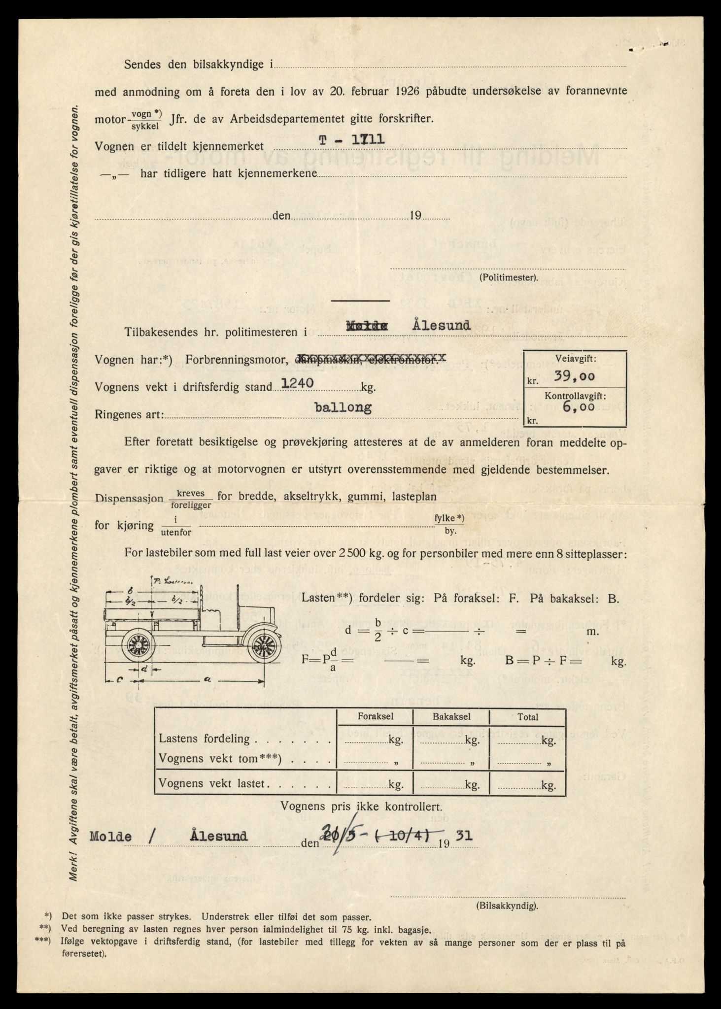 Møre og Romsdal vegkontor - Ålesund trafikkstasjon, AV/SAT-A-4099/F/Fe/L0023: Registreringskort for kjøretøy T 10695 - T 10809, 1927-1998, p. 3148