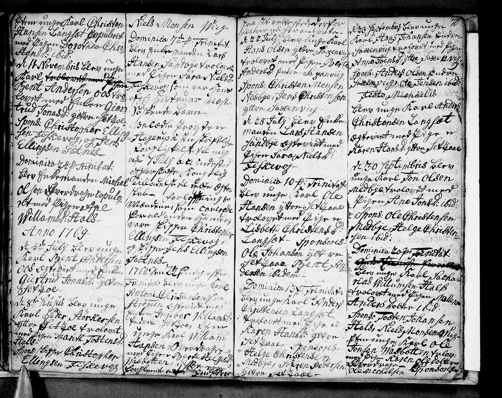 Ministerialprotokoller, klokkerbøker og fødselsregistre - Nordland, SAT/A-1459/847/L0663: Parish register (official) no. 847A03, 1749-1770, p. 70