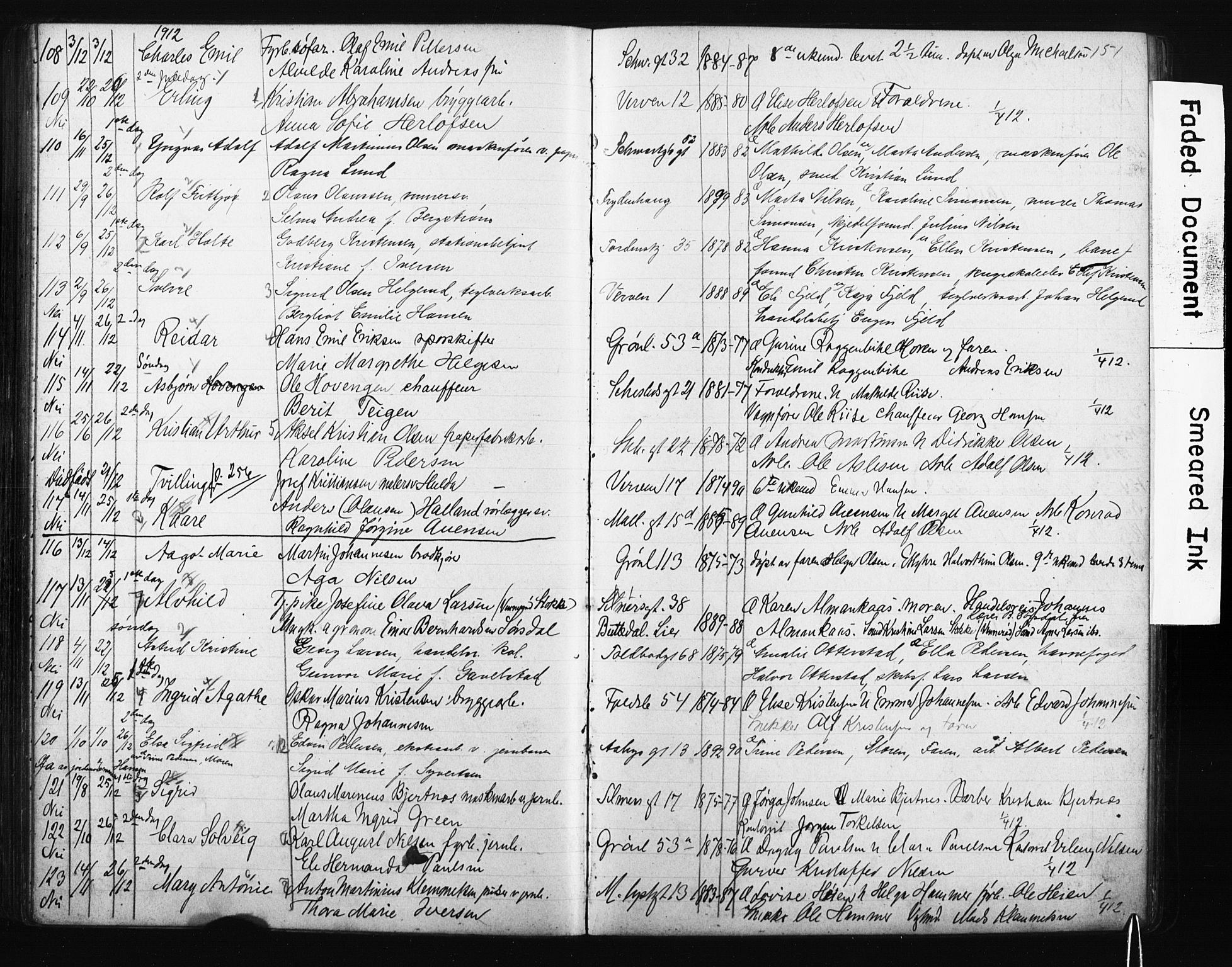 Strømsø kirkebøker, AV/SAKO-A-246/Y/Ya/L0006: Parish register draft no. I 6, 1903-1915, p. 151