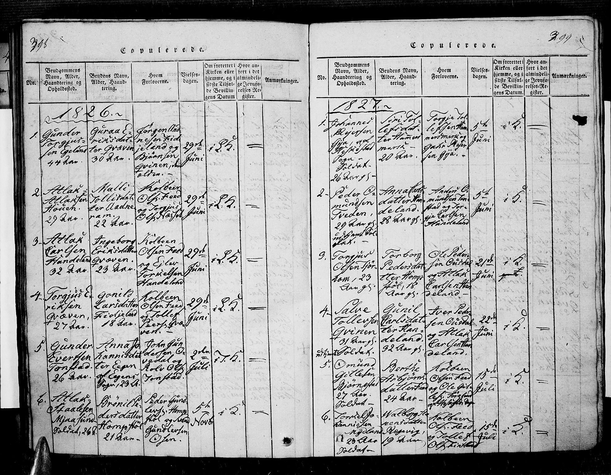 Sirdal sokneprestkontor, SAK/1111-0036/F/Fa/Fab/L0001: Parish register (official) no. A 1, 1815-1834, p. 398-399