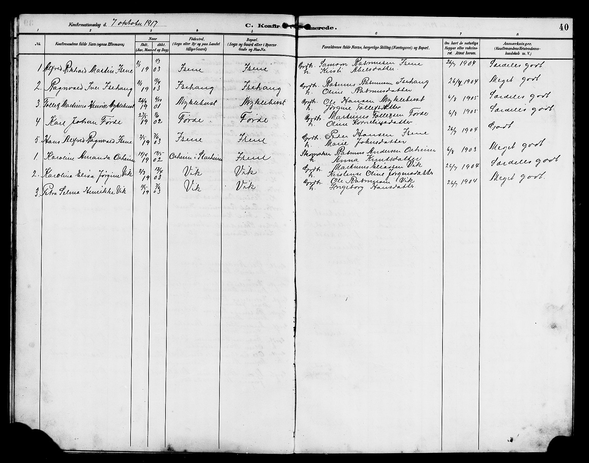 Davik sokneprestembete, AV/SAB-A-79701/H/Hab/Habd/L0002: Parish register (copy) no. D 2, 1890-1919, p. 40