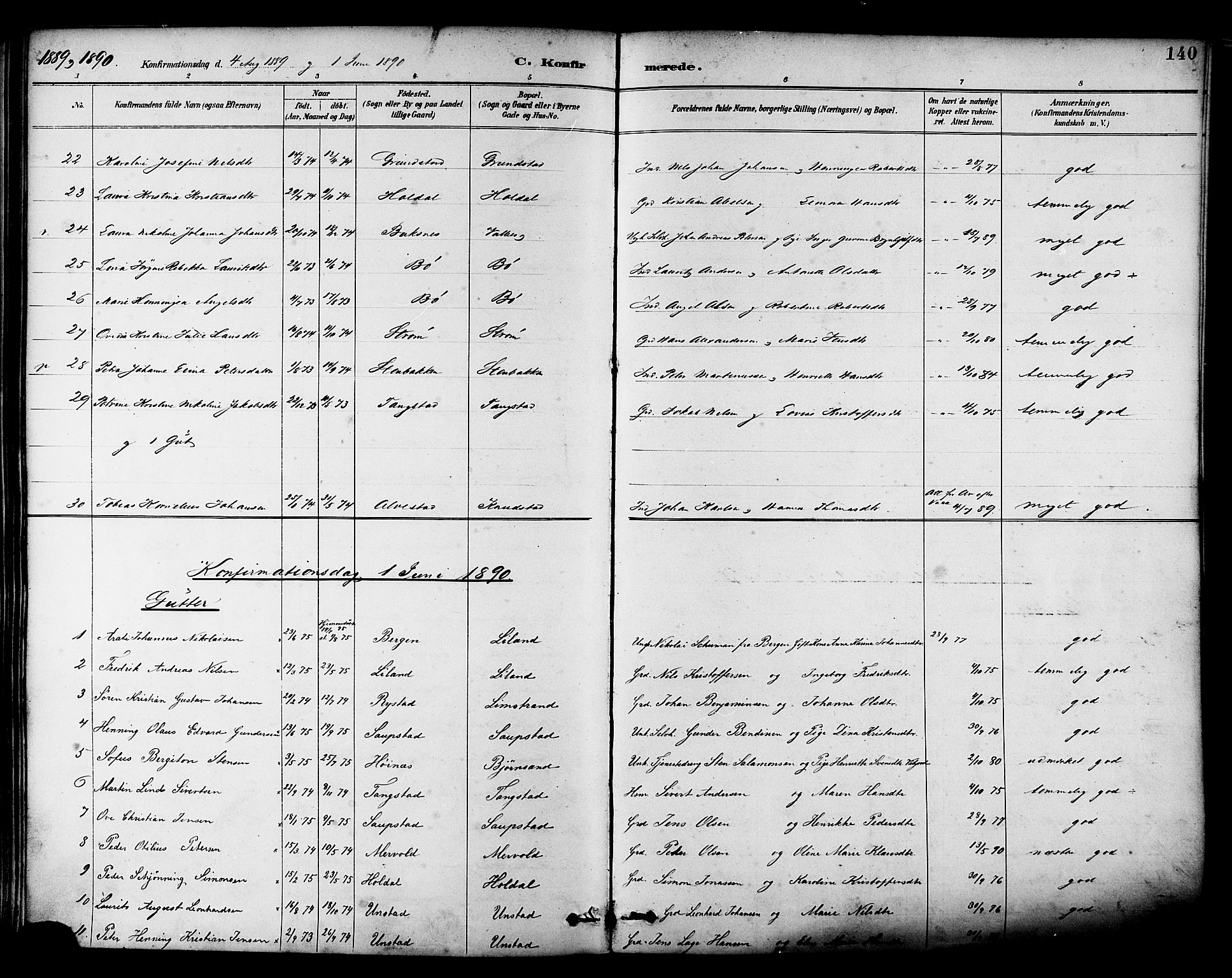 Ministerialprotokoller, klokkerbøker og fødselsregistre - Nordland, SAT/A-1459/880/L1133: Parish register (official) no. 880A07, 1888-1898, p. 140