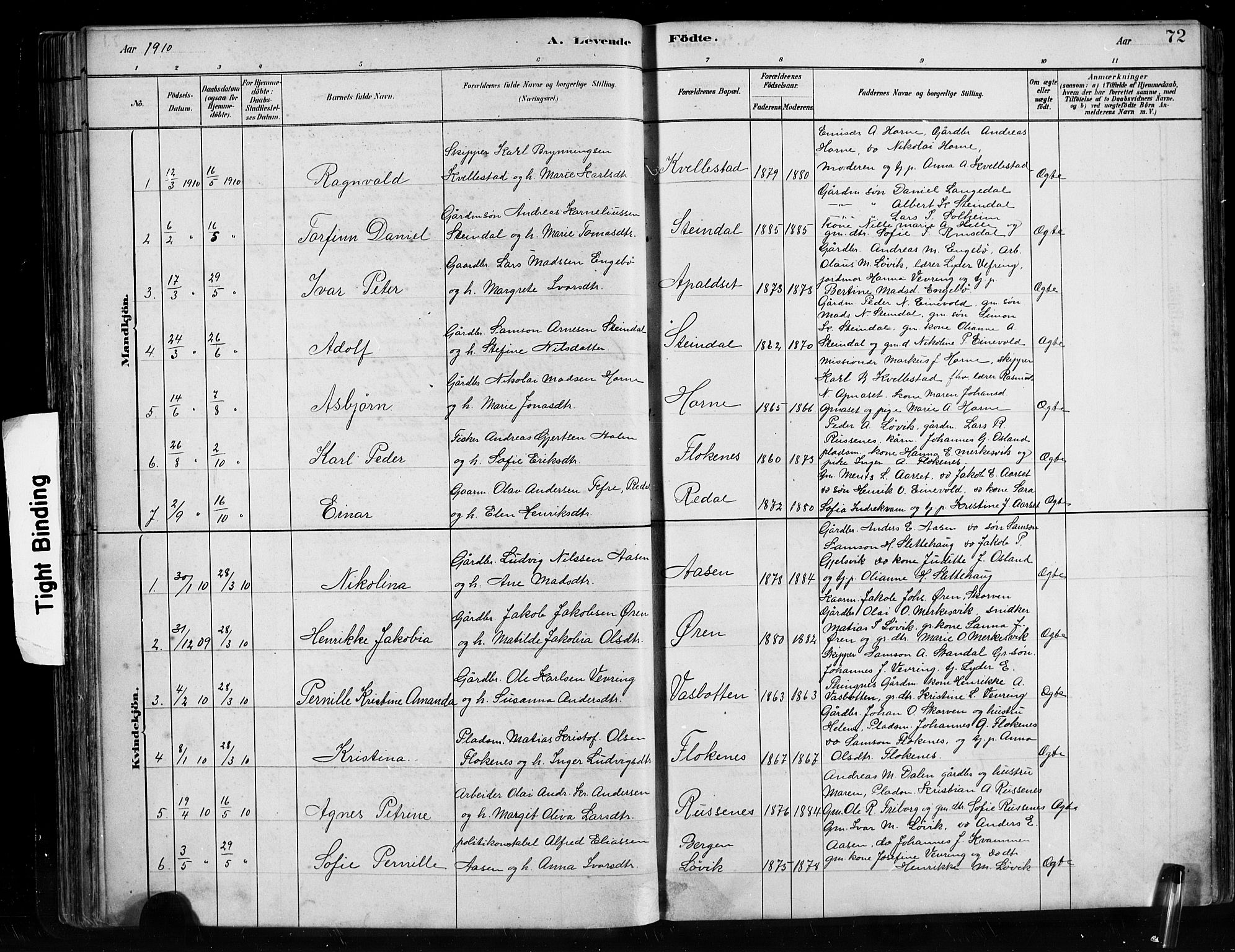 Førde sokneprestembete, AV/SAB-A-79901/H/Hab/Habe/L0001: Parish register (copy) no. E 1, 1881-1920, p. 72