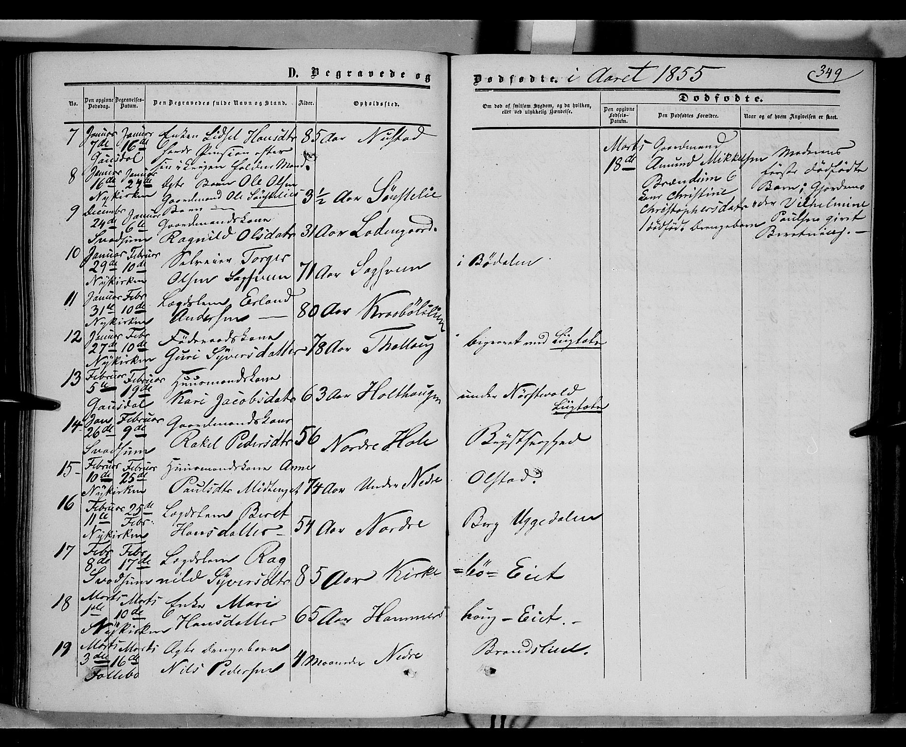 Gausdal prestekontor, SAH/PREST-090/H/Ha/Haa/L0008: Parish register (official) no. 8, 1850-1861, p. 349