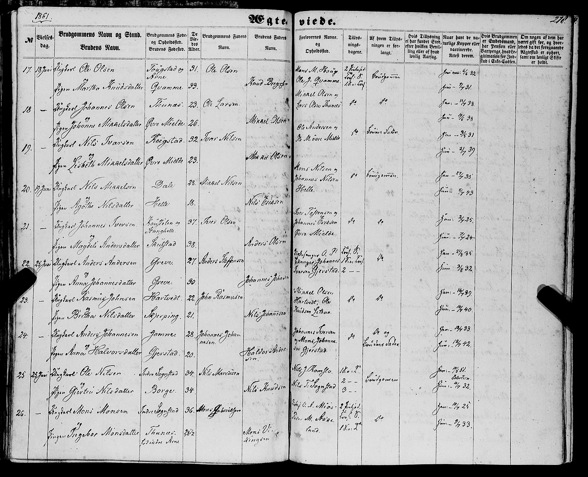 Haus sokneprestembete, AV/SAB-A-75601/H/Haa: Parish register (official) no. A 17, 1858-1870, p. 278