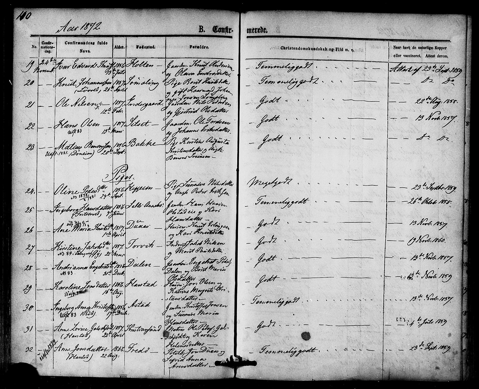 Ministerialprotokoller, klokkerbøker og fødselsregistre - Møre og Romsdal, AV/SAT-A-1454/584/L0966: Parish register (official) no. 584A06, 1869-1878, p. 110