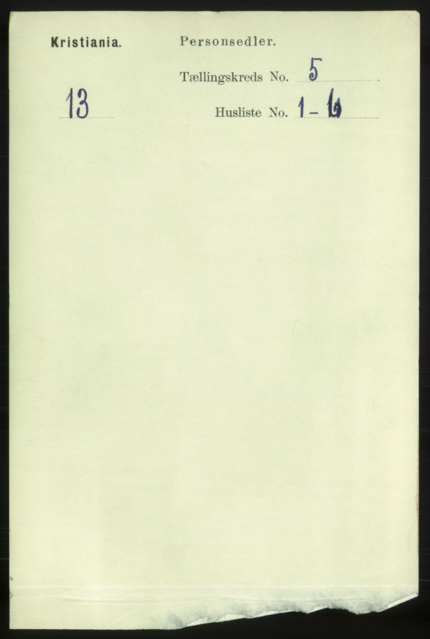 RA, 1891 census for 0301 Kristiania, 1891, p. 2265