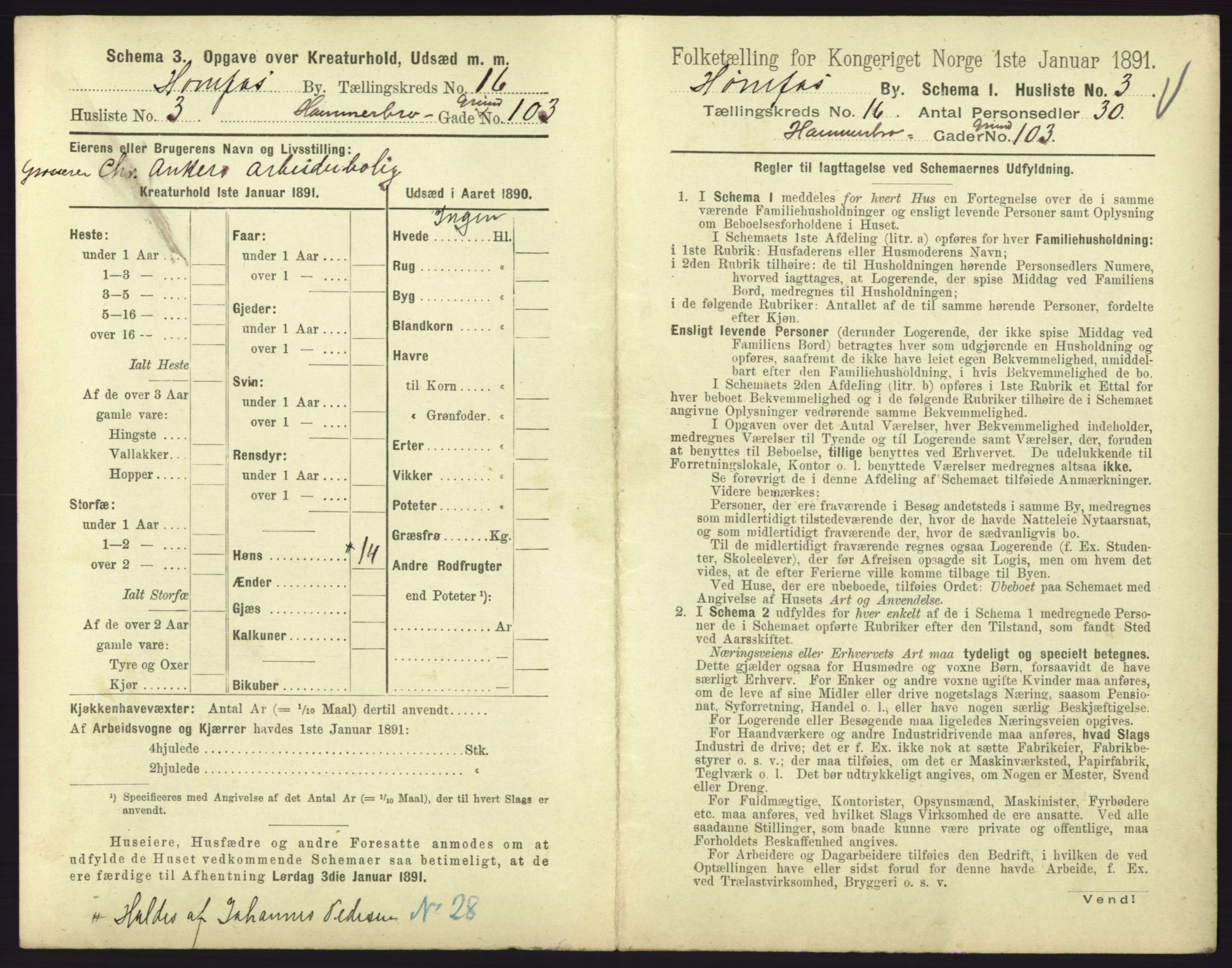 RA, 1891 census for 0601 Hønefoss, 1891, p. 343