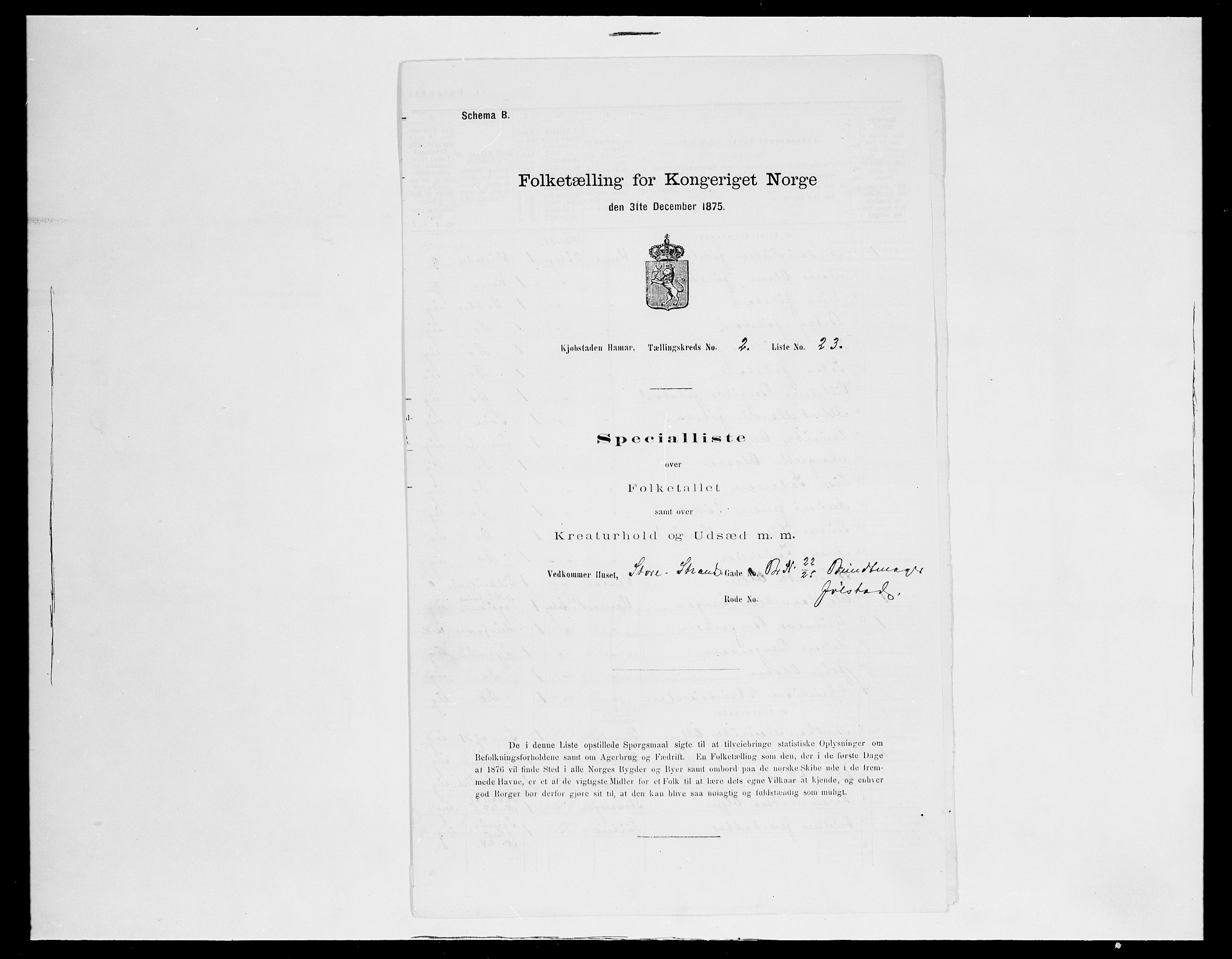 SAH, 1875 census for 0401B Vang/Hamar, 1875, p. 198