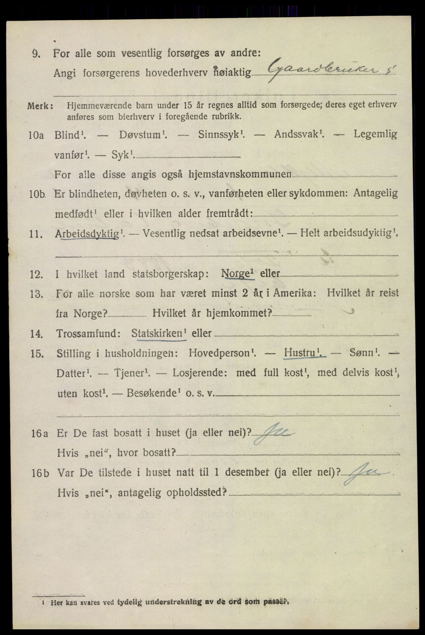 SAK, 1920 census for Mykland, 1920, p. 707