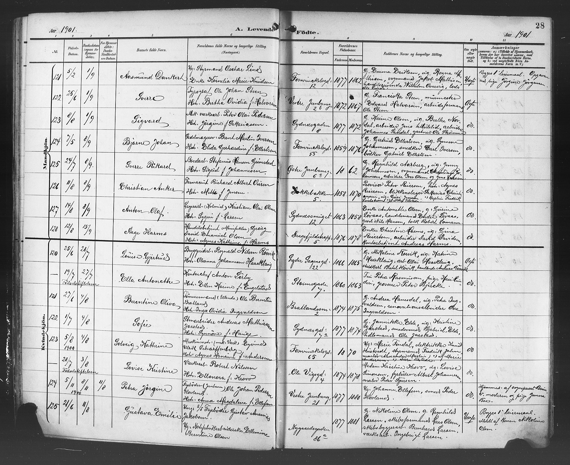 Johanneskirken sokneprestembete, AV/SAB-A-76001/H/Hab: Parish register (copy) no. A 2, 1900-1912, p. 28