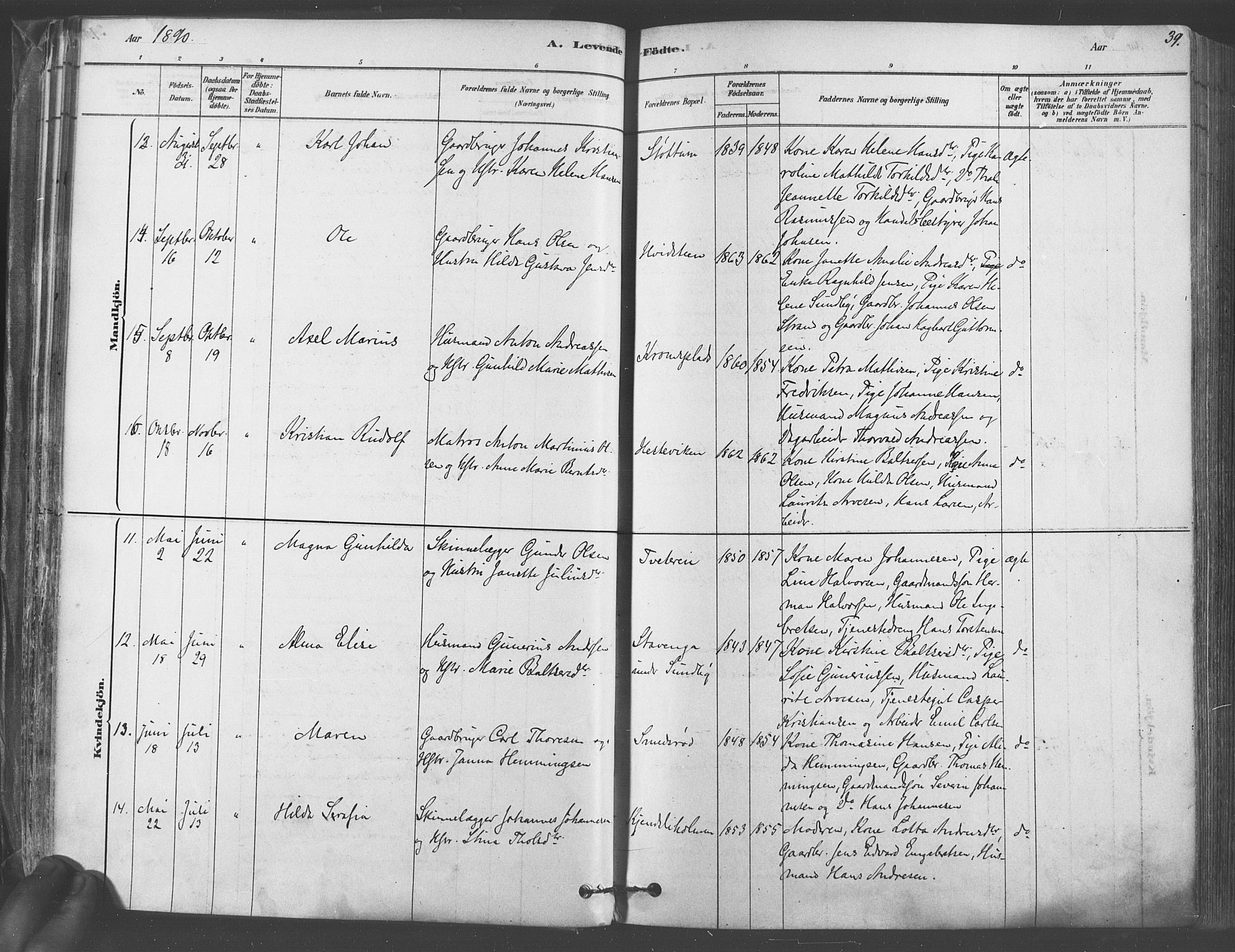 Vestby prestekontor Kirkebøker, AV/SAO-A-10893/F/Fa/L0009: Parish register (official) no. I 9, 1878-1900, p. 39