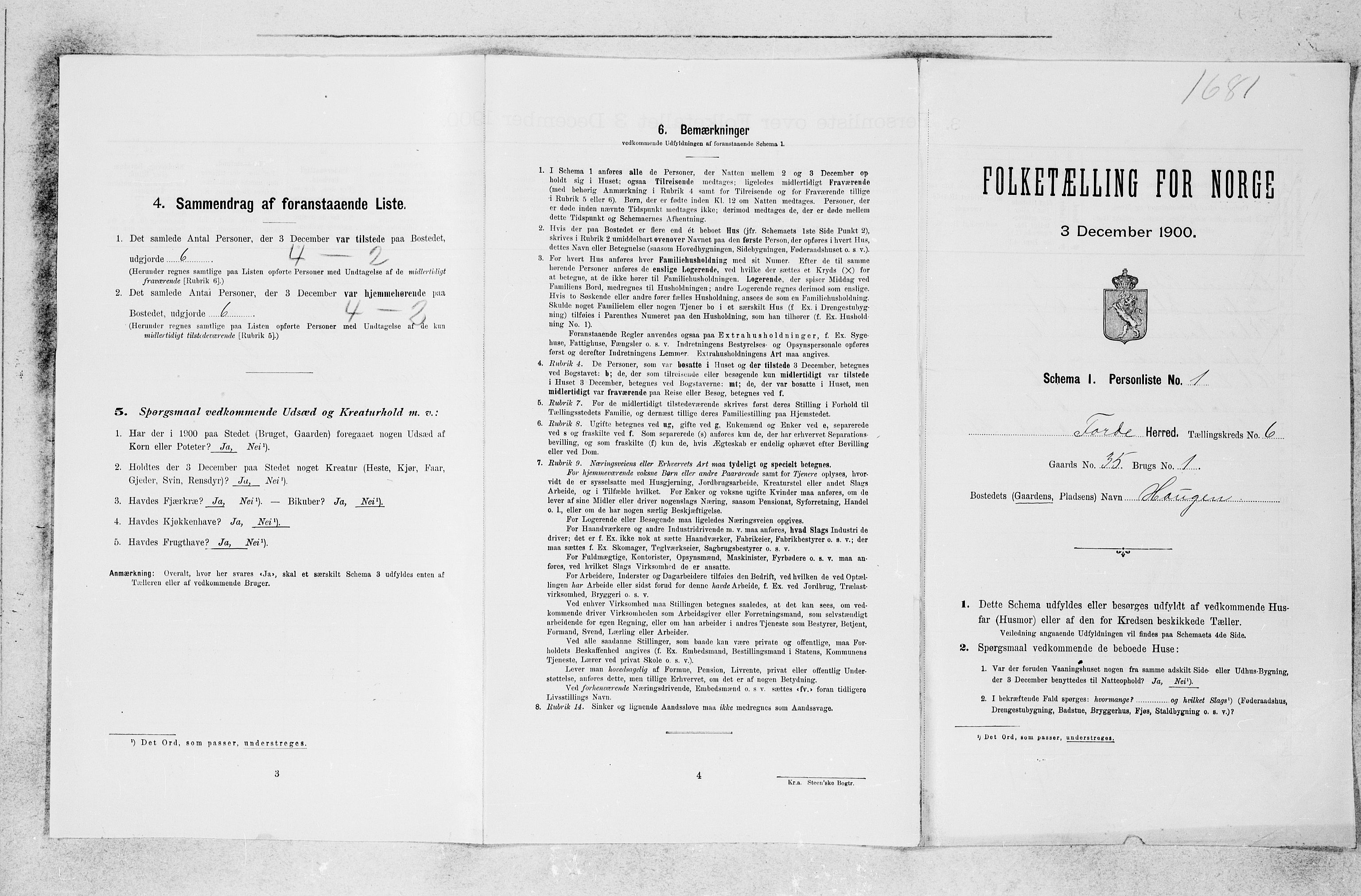 SAB, 1900 census for Førde, 1900, p. 605