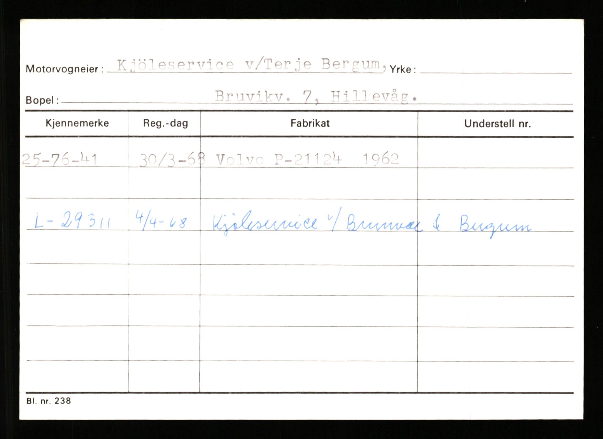 Stavanger trafikkstasjon, AV/SAST-A-101942/0/G/L0011: Registreringsnummer: 240000 - 363477, 1930-1971, p. 607