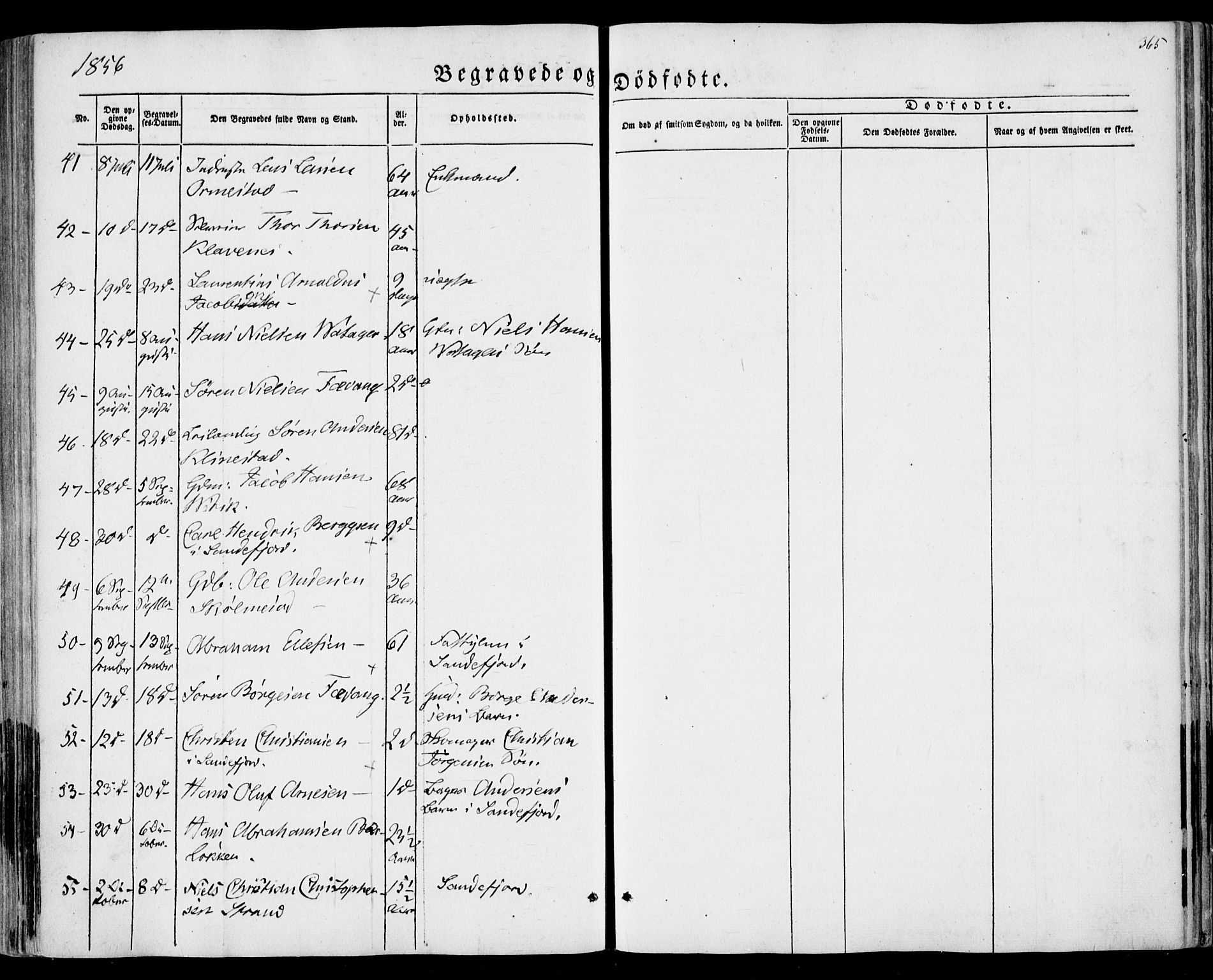 Sandar kirkebøker, AV/SAKO-A-243/F/Fa/L0007: Parish register (official) no. 7, 1855-1861, p. 365