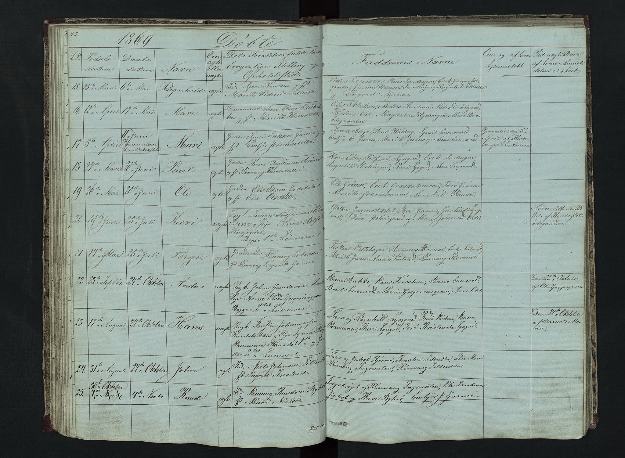 Lom prestekontor, SAH/PREST-070/L/L0014: Parish register (copy) no. 14, 1845-1876, p. 82-83
