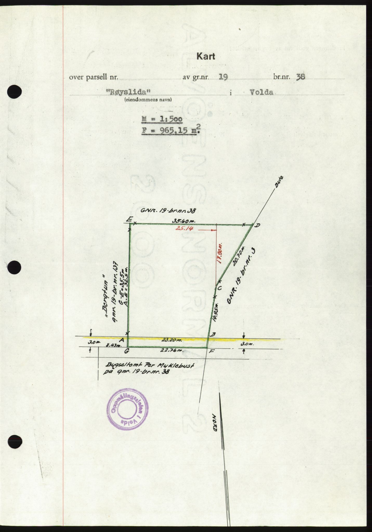 Søre Sunnmøre sorenskriveri, AV/SAT-A-4122/1/2/2C/L0105: Mortgage book no. 31A, 1956-1957, Diary no: : 125/1957