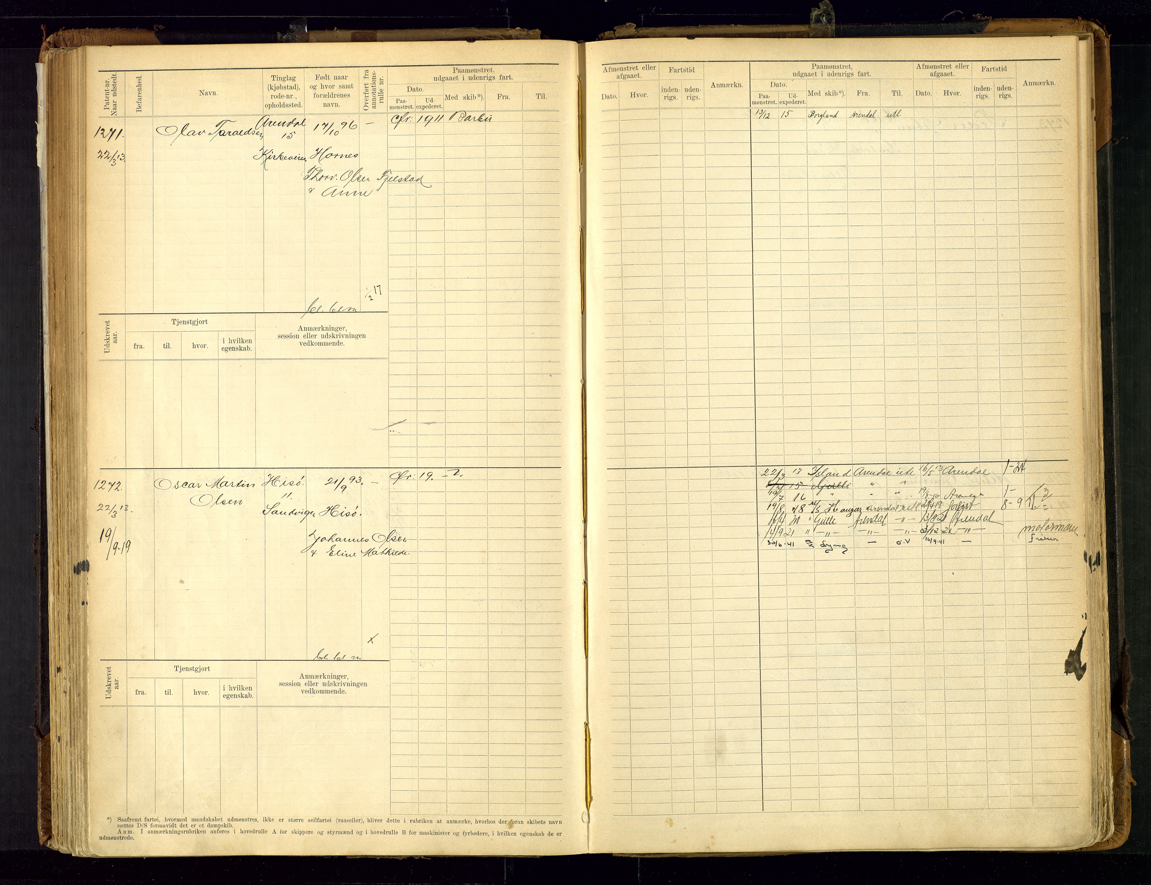 Arendal mønstringskrets, SAK/2031-0012/F/Fb/L0021: Hovedrulle A nr 969-1465, S-19, 1910-1914, p. 156