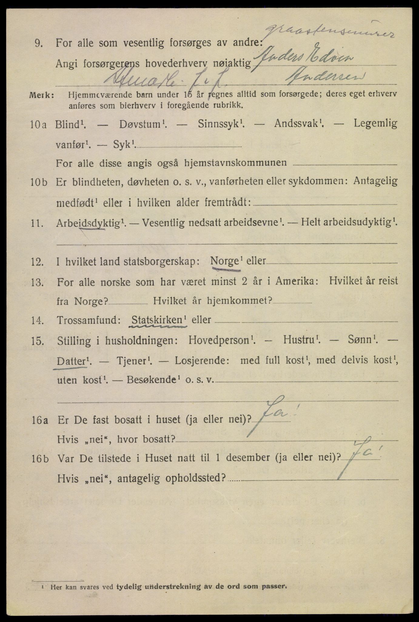 SAKO, 1920 census for Kragerø, 1920, p. 5822