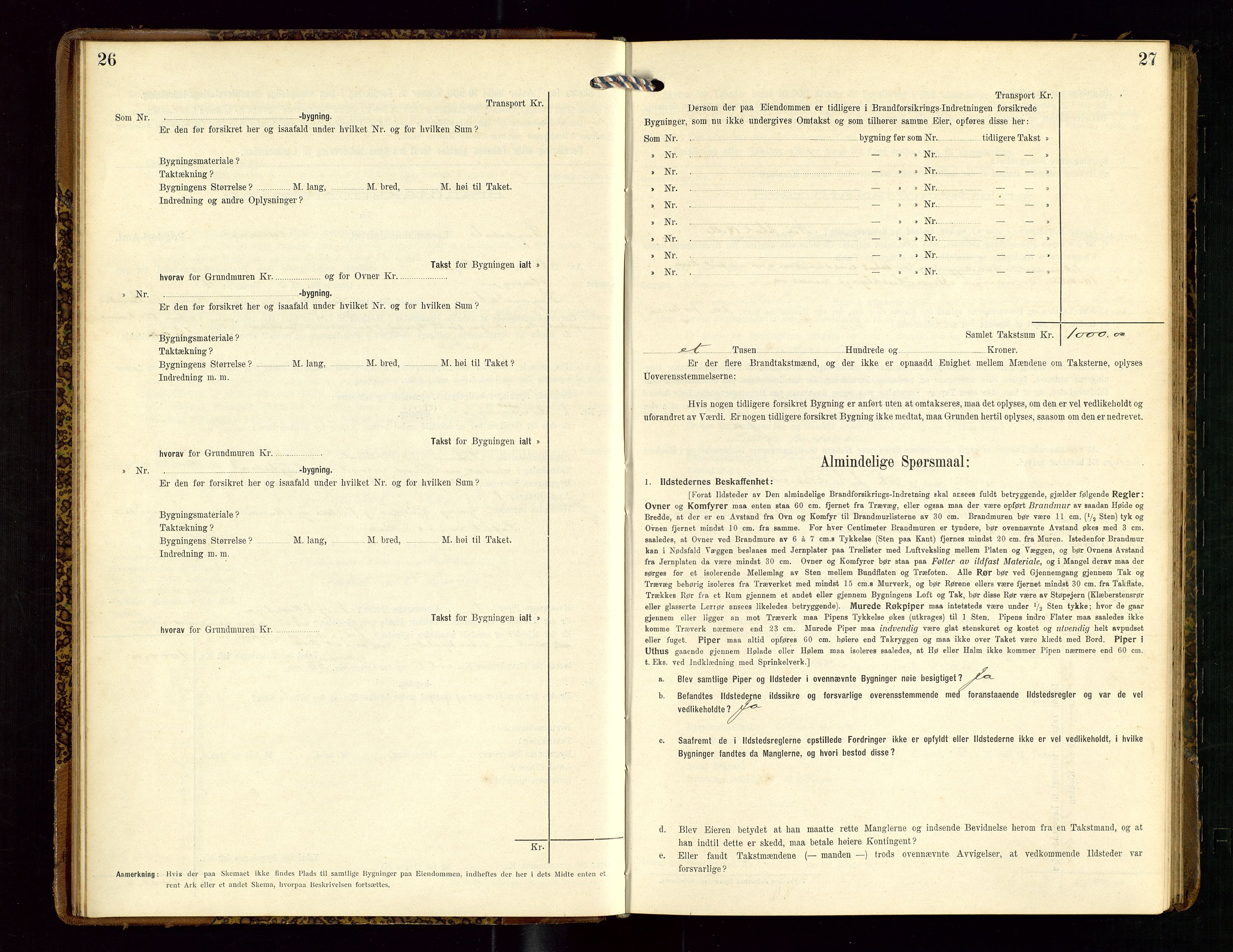 Sokndal lensmannskontor, AV/SAST-A-100417/Gob/L0003: "Brandtakst-Protokol", 1914-1917, p. 26-27