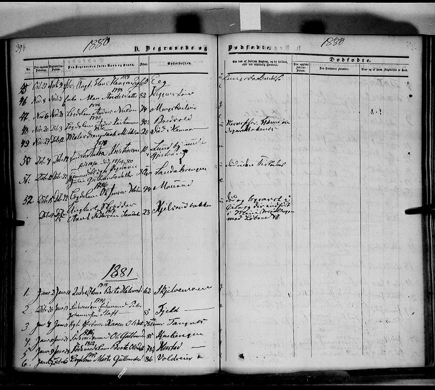 Nes prestekontor, Hedmark, SAH/PREST-020/K/Ka/L0004: Parish register (official) no. 4, 1852-1886, p. 394