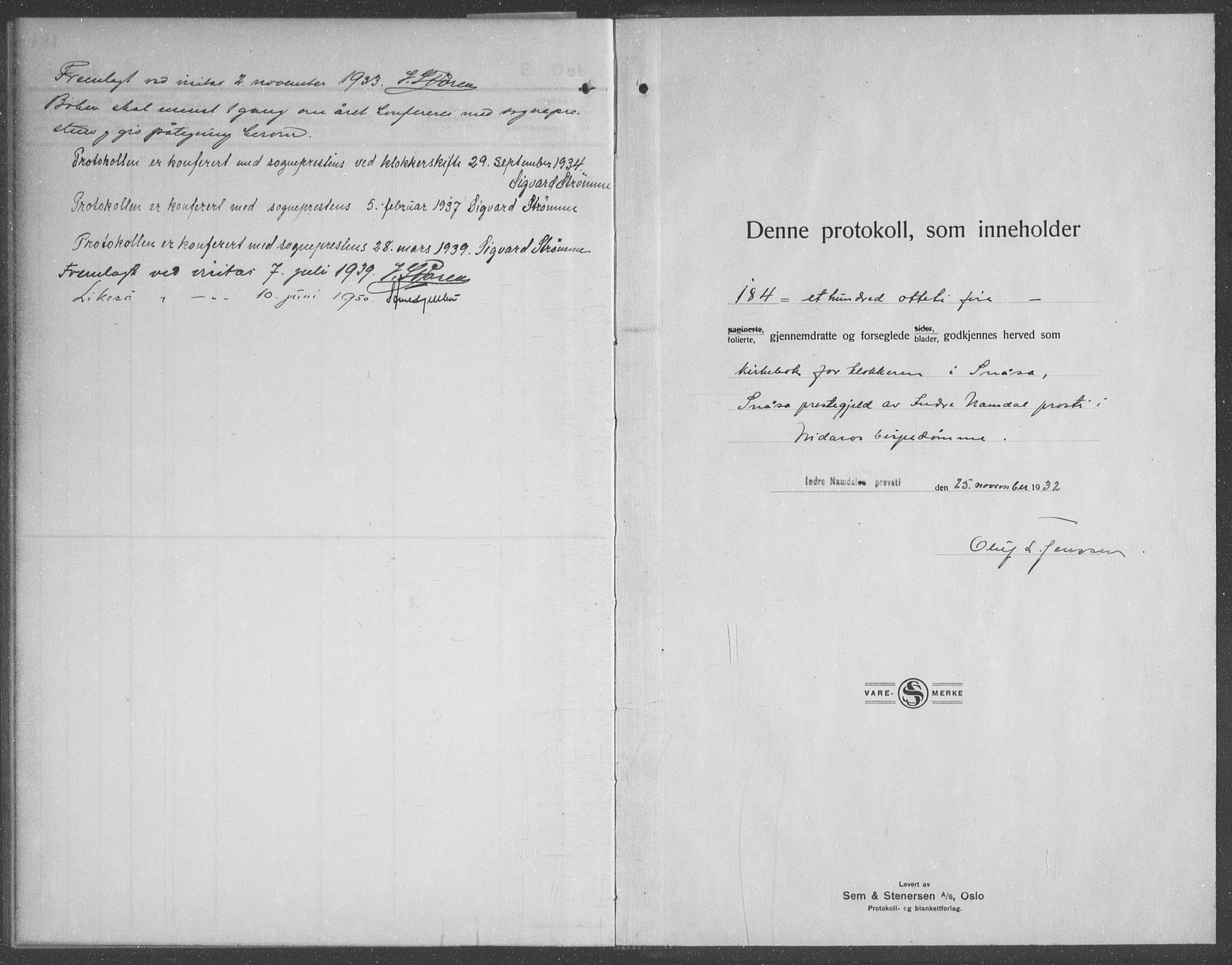 Ministerialprotokoller, klokkerbøker og fødselsregistre - Nord-Trøndelag, SAT/A-1458/749/L0481: Parish register (copy) no. 749C03, 1933-1945, p. 185
