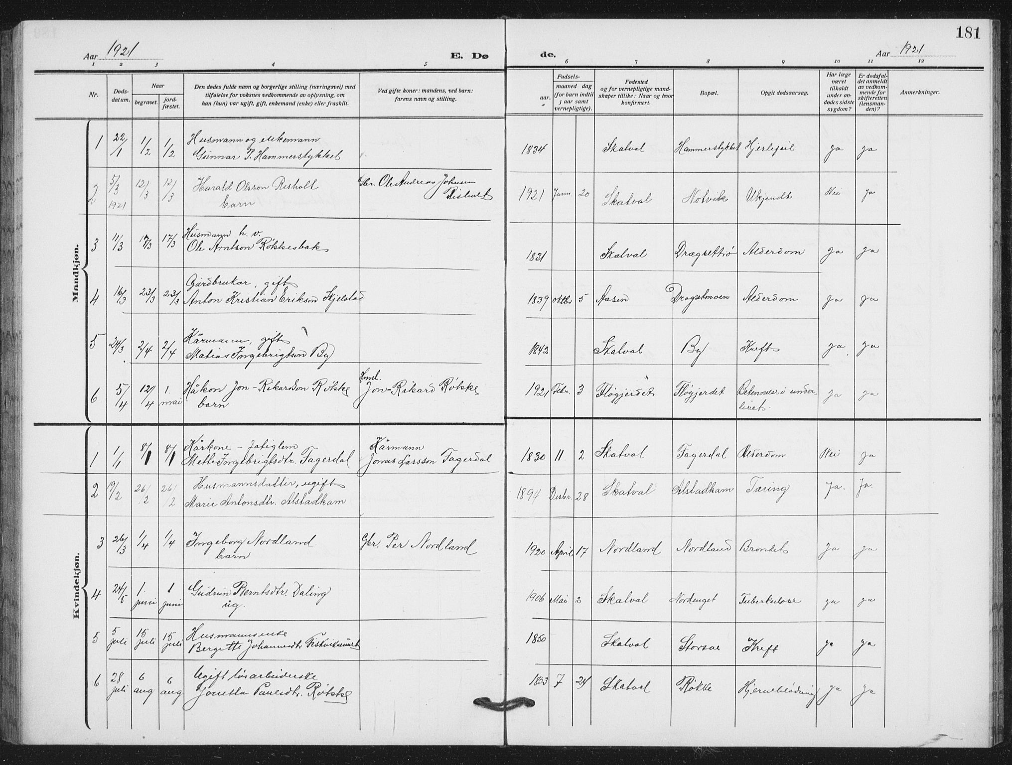 Ministerialprotokoller, klokkerbøker og fødselsregistre - Nord-Trøndelag, SAT/A-1458/712/L0104: Parish register (copy) no. 712C02, 1917-1939, p. 181
