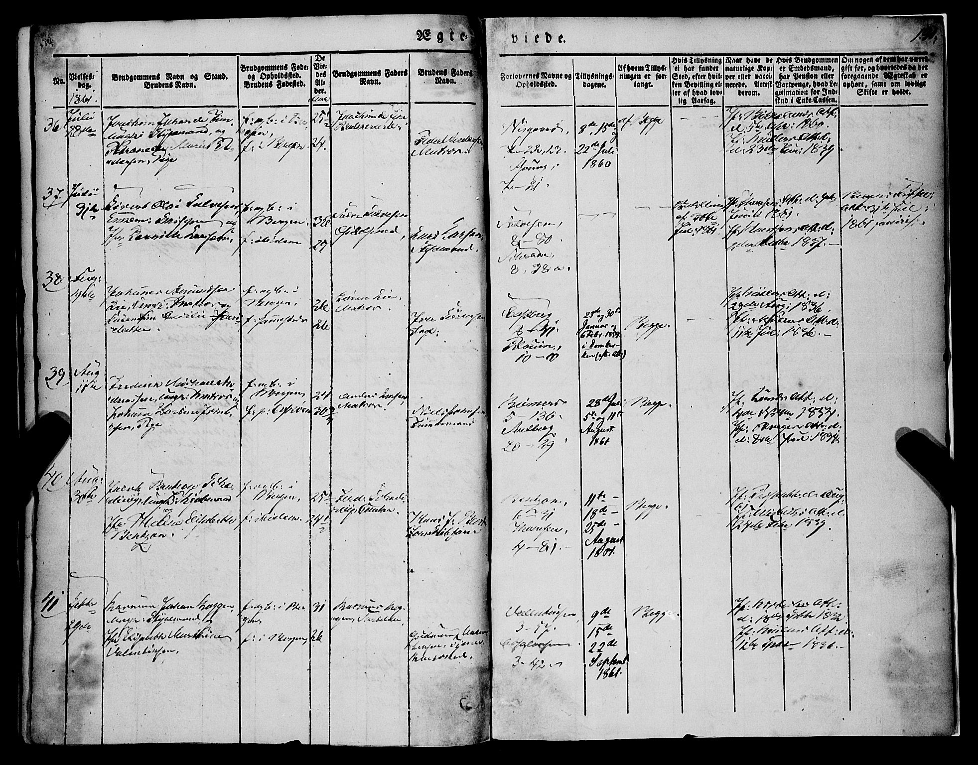 Nykirken Sokneprestembete, SAB/A-77101/H/Haa/L0031: Parish register (official) no. D 1, 1834-1861, p. 191