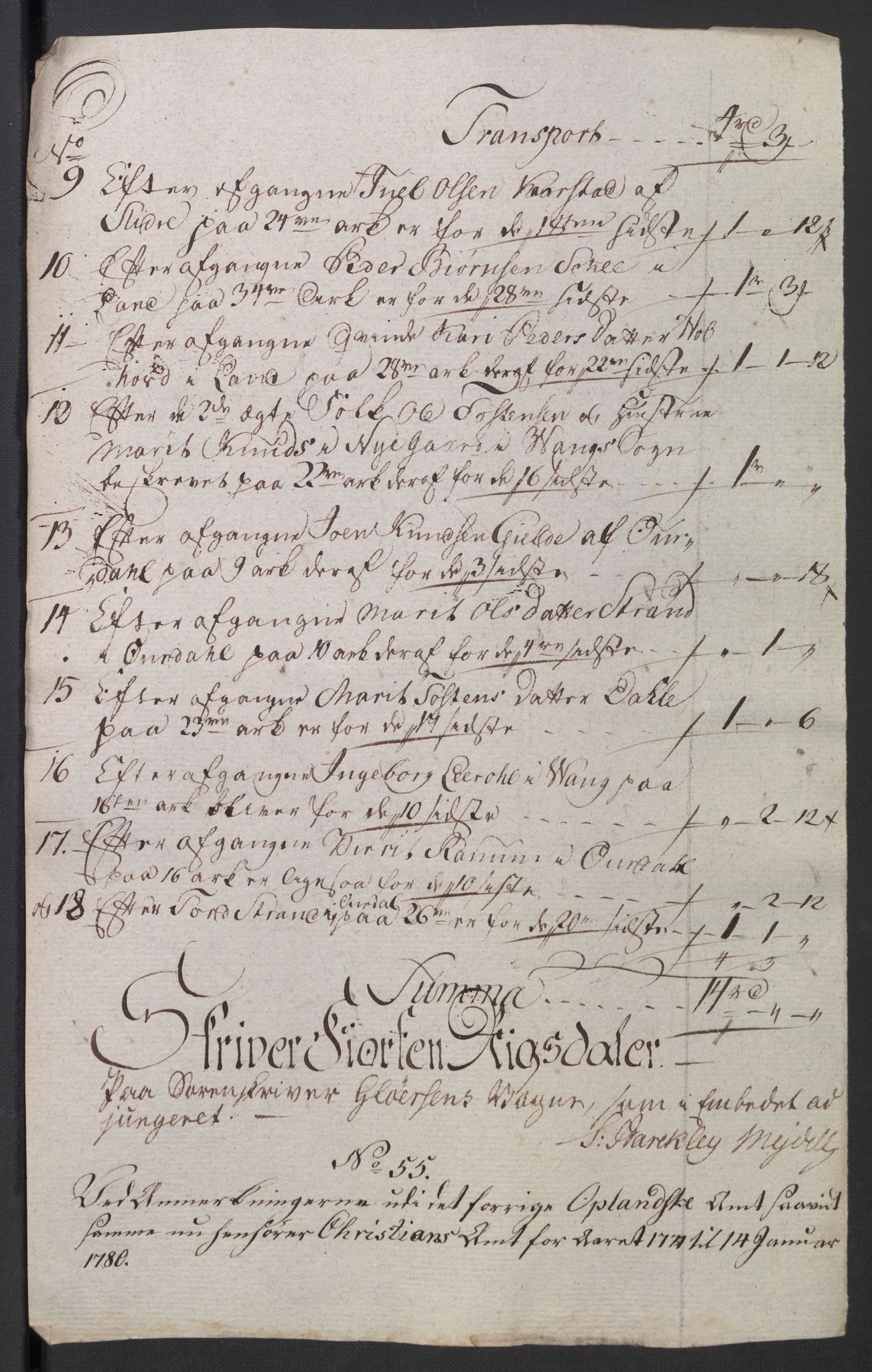 Rentekammeret inntil 1814, Reviderte regnskaper, Mindre regnskaper, AV/RA-EA-4068/Rb/L0014: Opplands amt, 1771-1779, p. 830