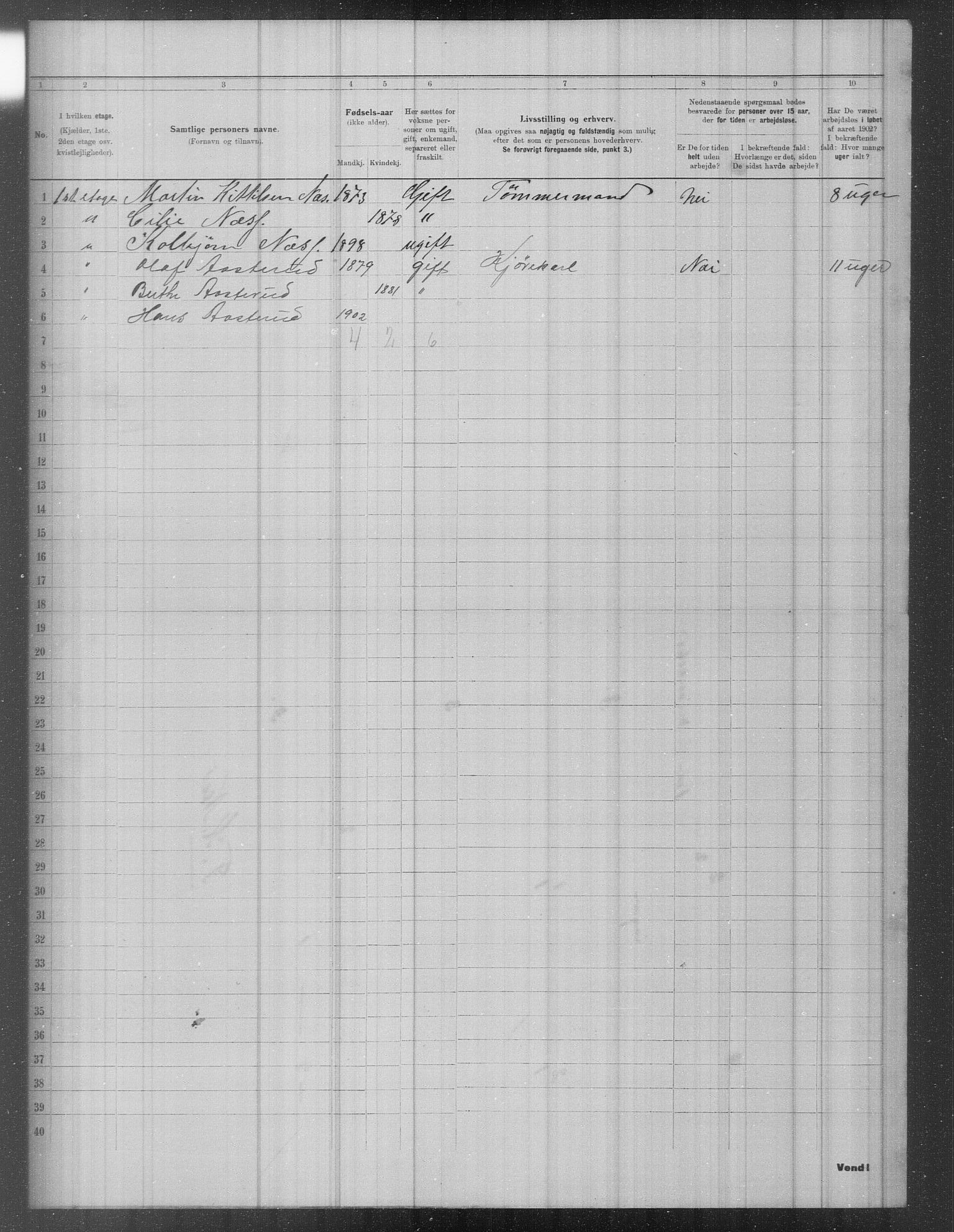 OBA, Municipal Census 1902 for Kristiania, 1902, p. 376