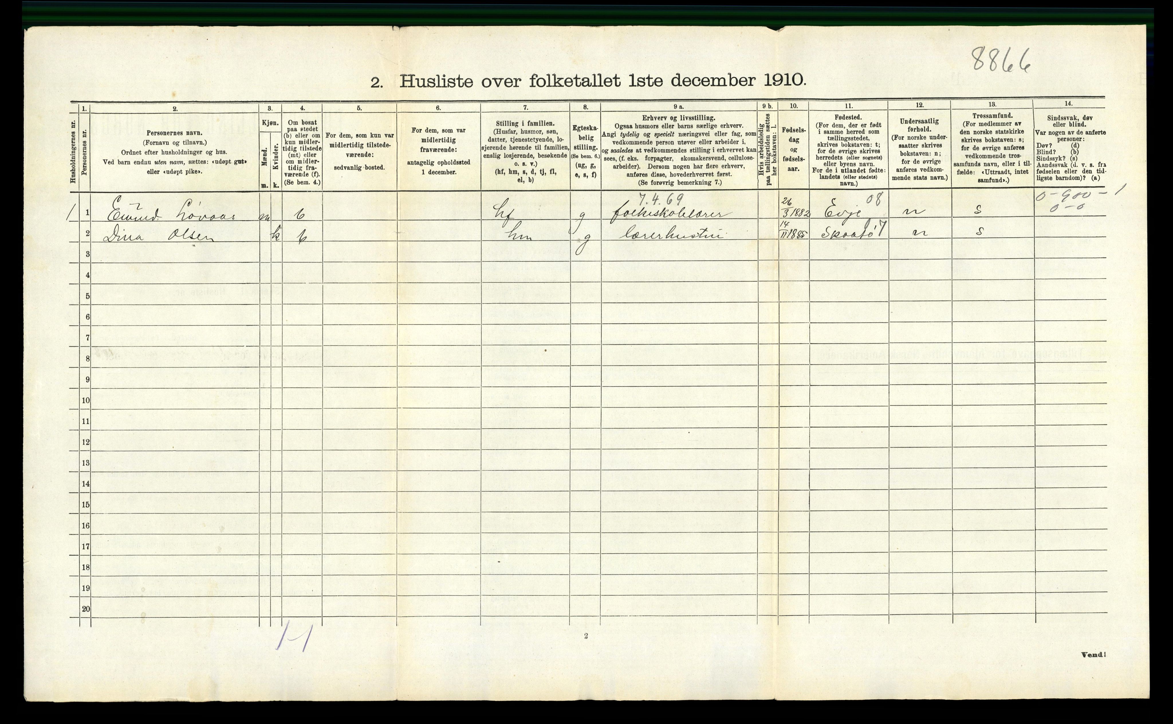 RA, 1910 census for Sem, 1910, p. 1239