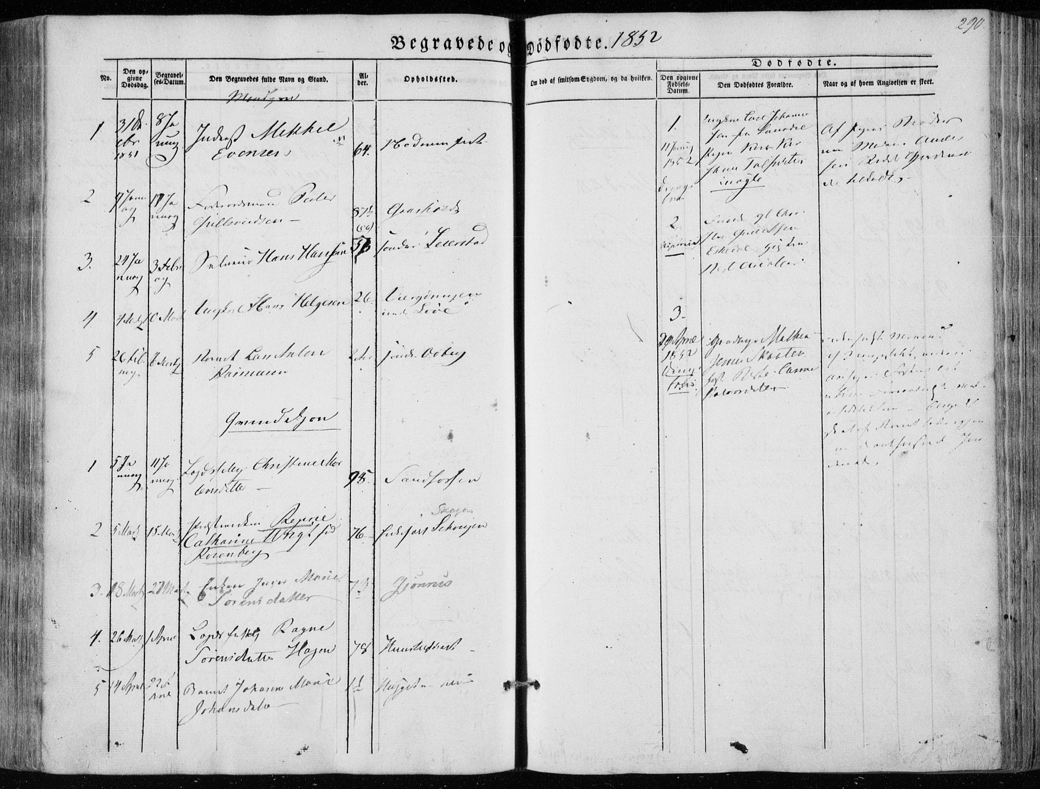 Hedrum kirkebøker, SAKO/A-344/F/Fa/L0006: Parish register (official) no. I 6, 1849-1857, p. 290
