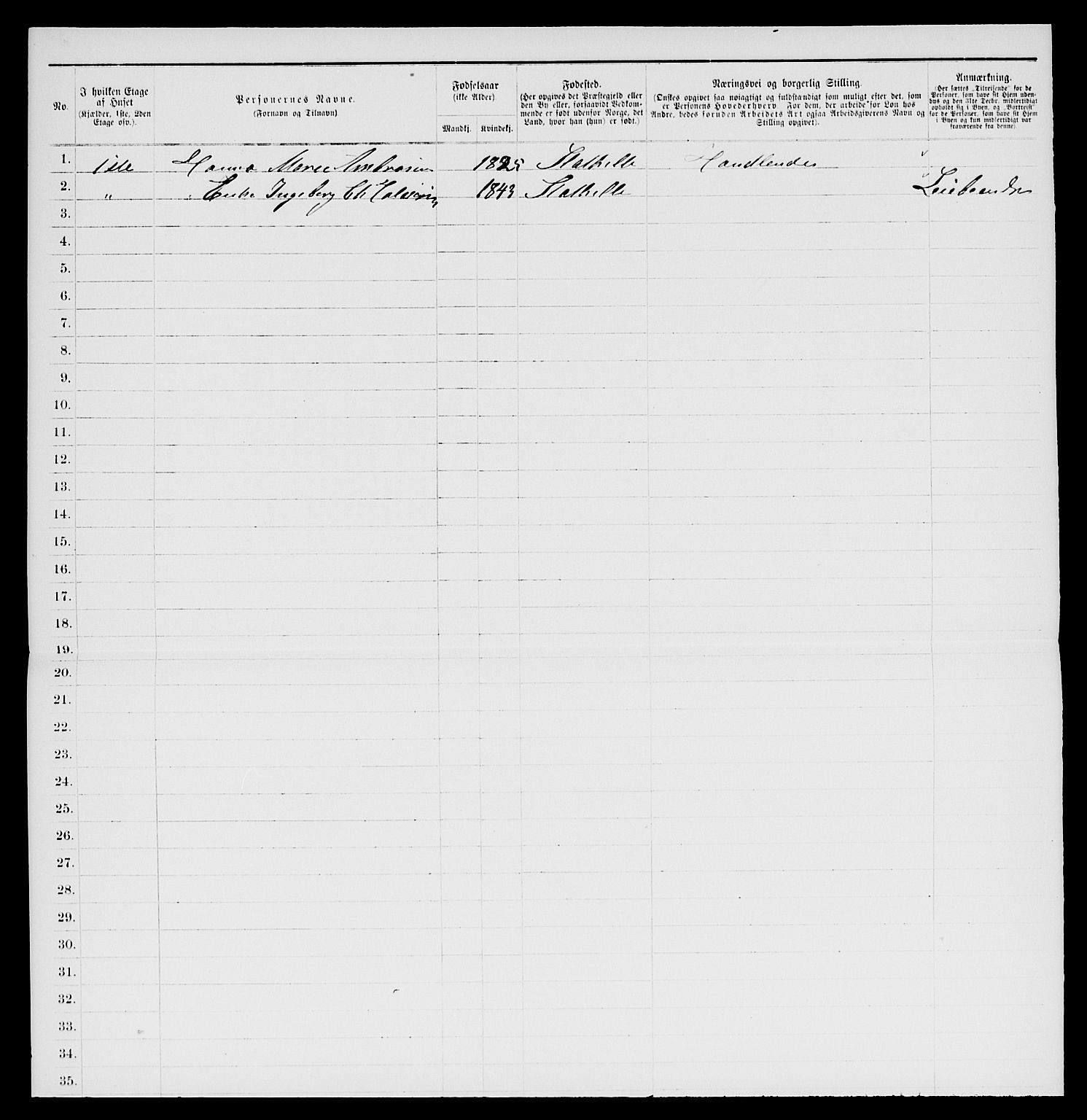 SAKO, 1885 census for 0803 Stathelle, 1885, p. 31